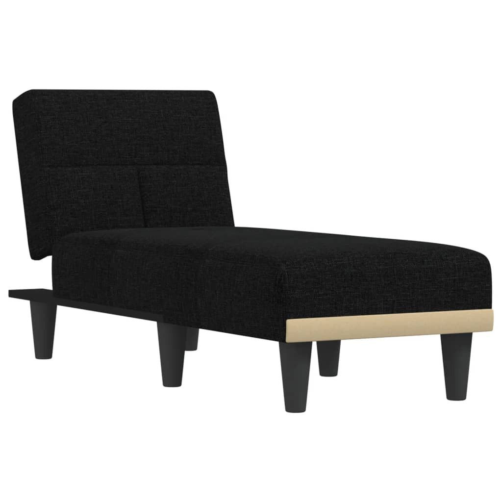 vidaXL Chaiselongue Chaiselongue Schwarz Stoff, 1 Teile