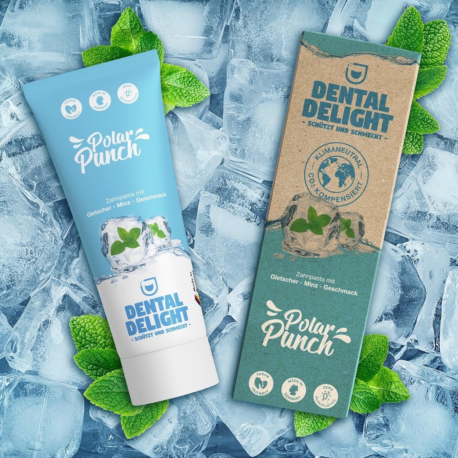 Dental Delight Zahnpasta Polar Punch Zahnpasta - 4er Pack - (TESTSIEGER), Vegane Zahnpasta, (Packung, 4-St) Minze