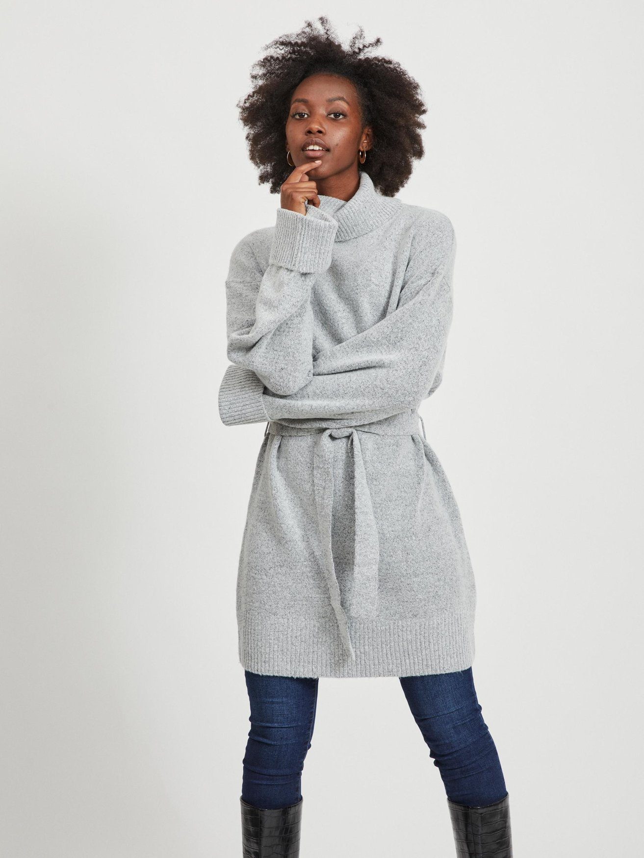 Vila Strickkleid Strick mit Rollkragen & günstig online kaufen