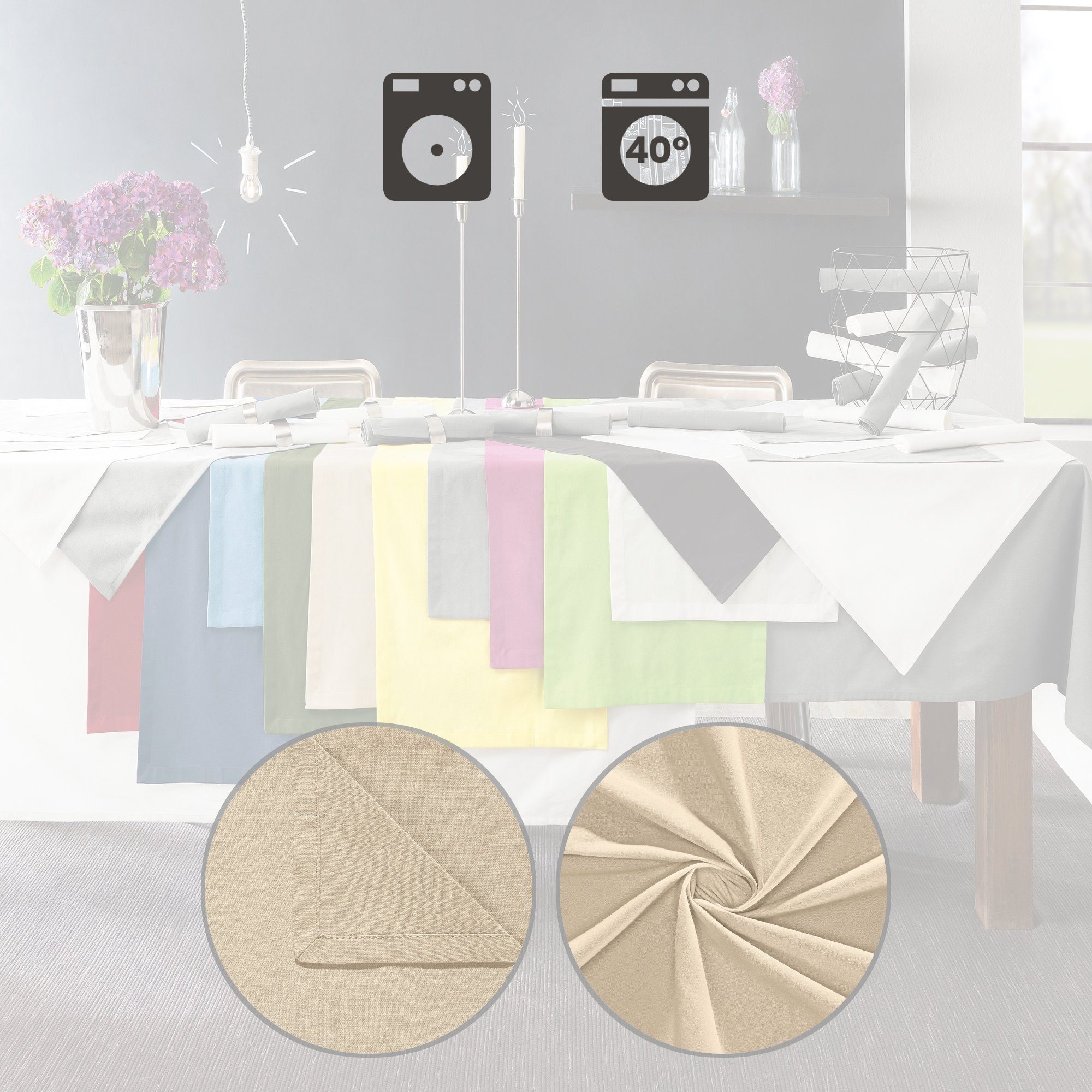 REDBEST Platzset Tischset "Seattle" 6er-Pack, Baumwolle Uni