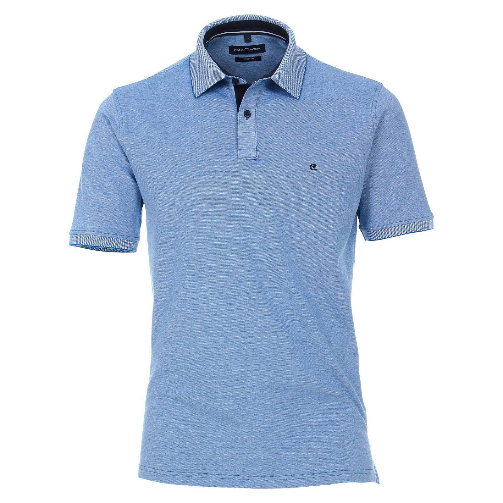 CASAMODA Poloshirt CasaModa Stretch-Poloshirt XXL hellblau melange