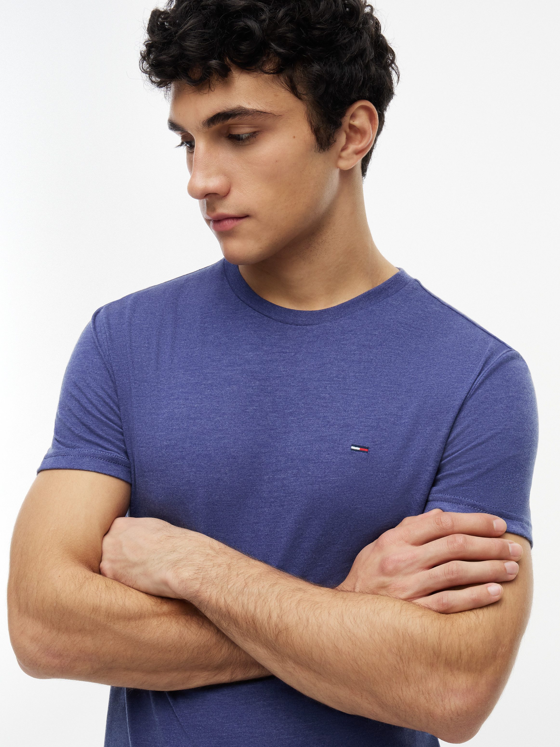 Tommy Jeans T-Shirt TJM XSLIM JASPE HTR TEE EXT Mit Rundhalsausschnitt – Bild 3 von 5