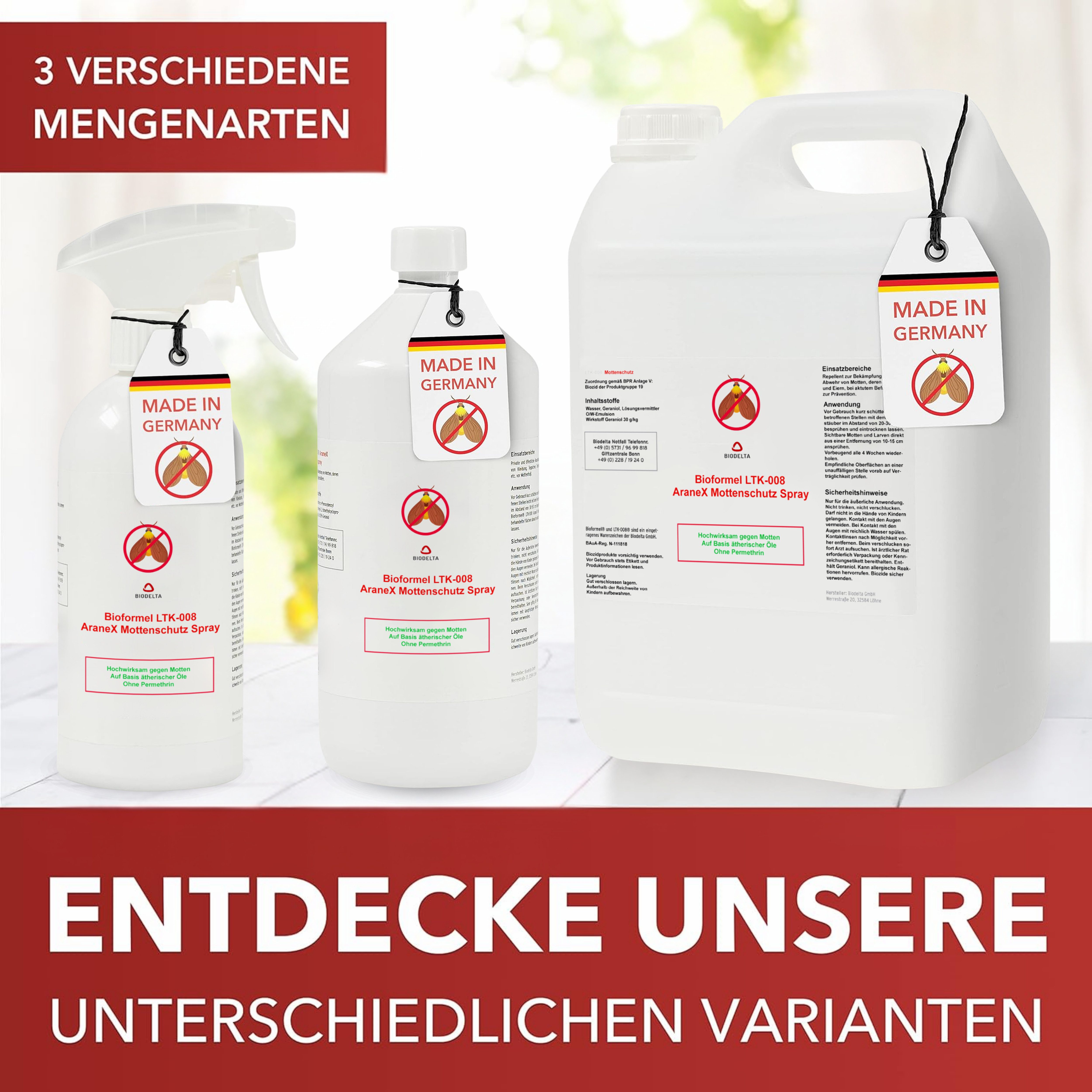 LTK-008 Biodelta Insektenspray Mottenspray N, 0.5 l, Sprühflasche und Kanister, 500ml – Bild 4 von 5