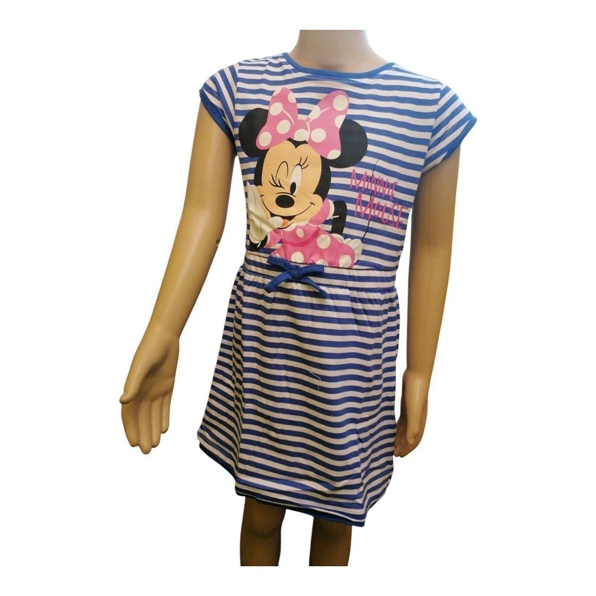 Disney Minnie Mouse Shirtkleid Minnie Mouse Kleid, Blau-Weiß gestreift