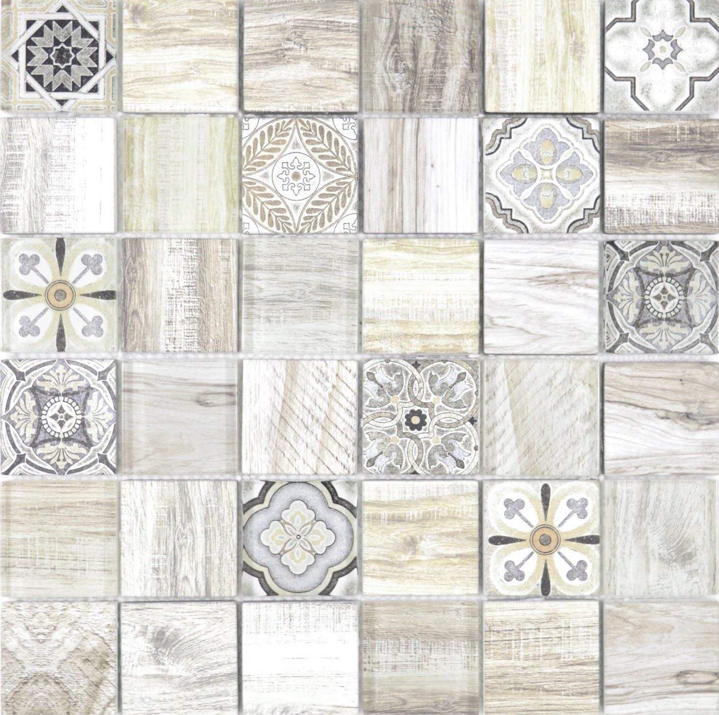 Mosani Mosaikfliesen Mosaikfliese Patchwork hellbeige beige Mosaikfliese Wand