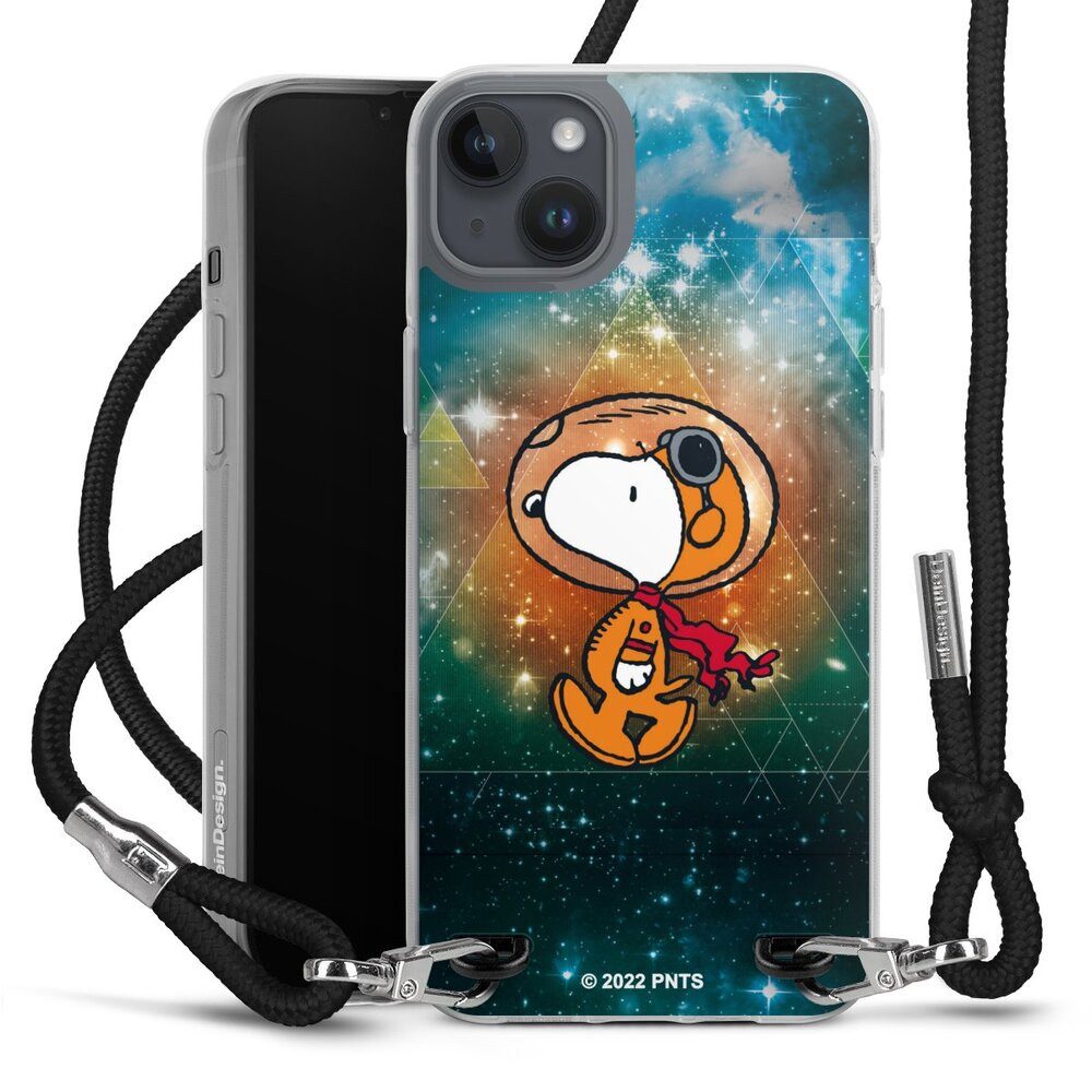 DeinDesign Handyhülle Snoopy Astronaut Offizielles Lizenzprodukt, Apple iPhone 14 Plus Handykette Hülle mit Band Case zum Umhängen