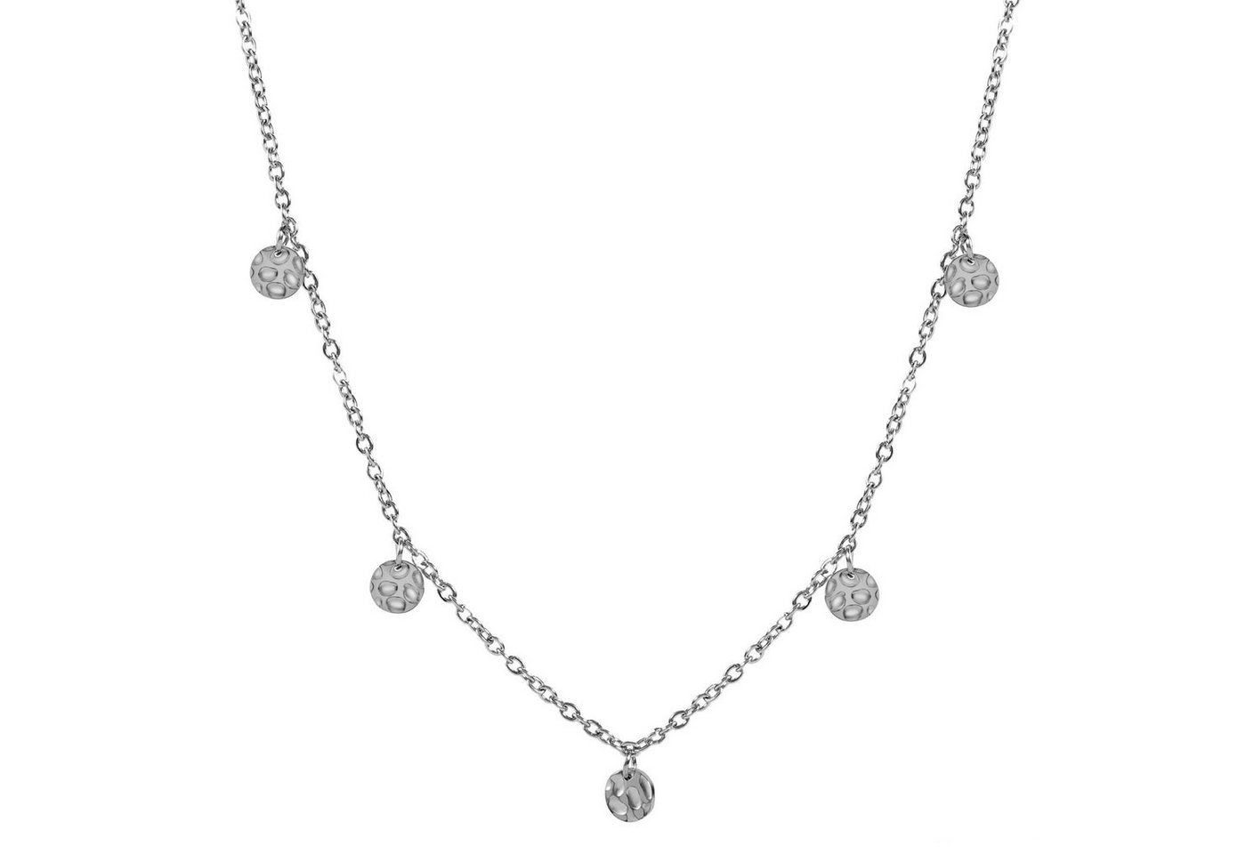 Kim Johanson Kette mit Anhänger Moon (1-tlg), mit 5 Plättchen-Anhängern, verstellbar, modern & zart
