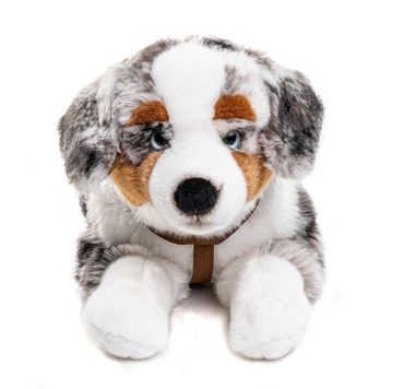 Uni-Toys Kuscheltier Australischer Schäferhund m.Geschirr - 63 cm - Plüsch-Hund, Plüschtier, zu 100 % recyceltes Füllmaterial