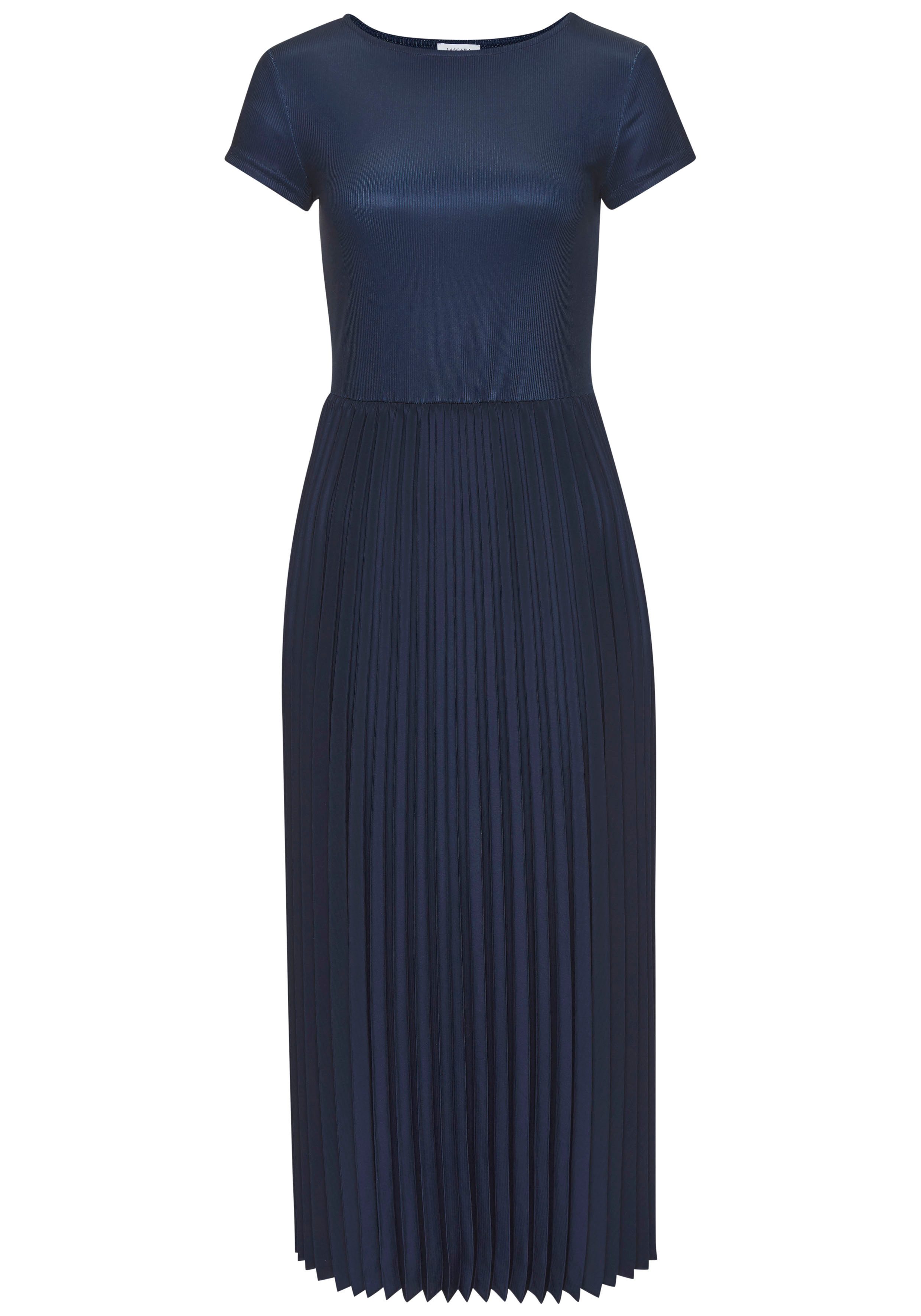 LASCANA Midikleid mit Plisseerockteil, Basic, modisch günstig online kaufen