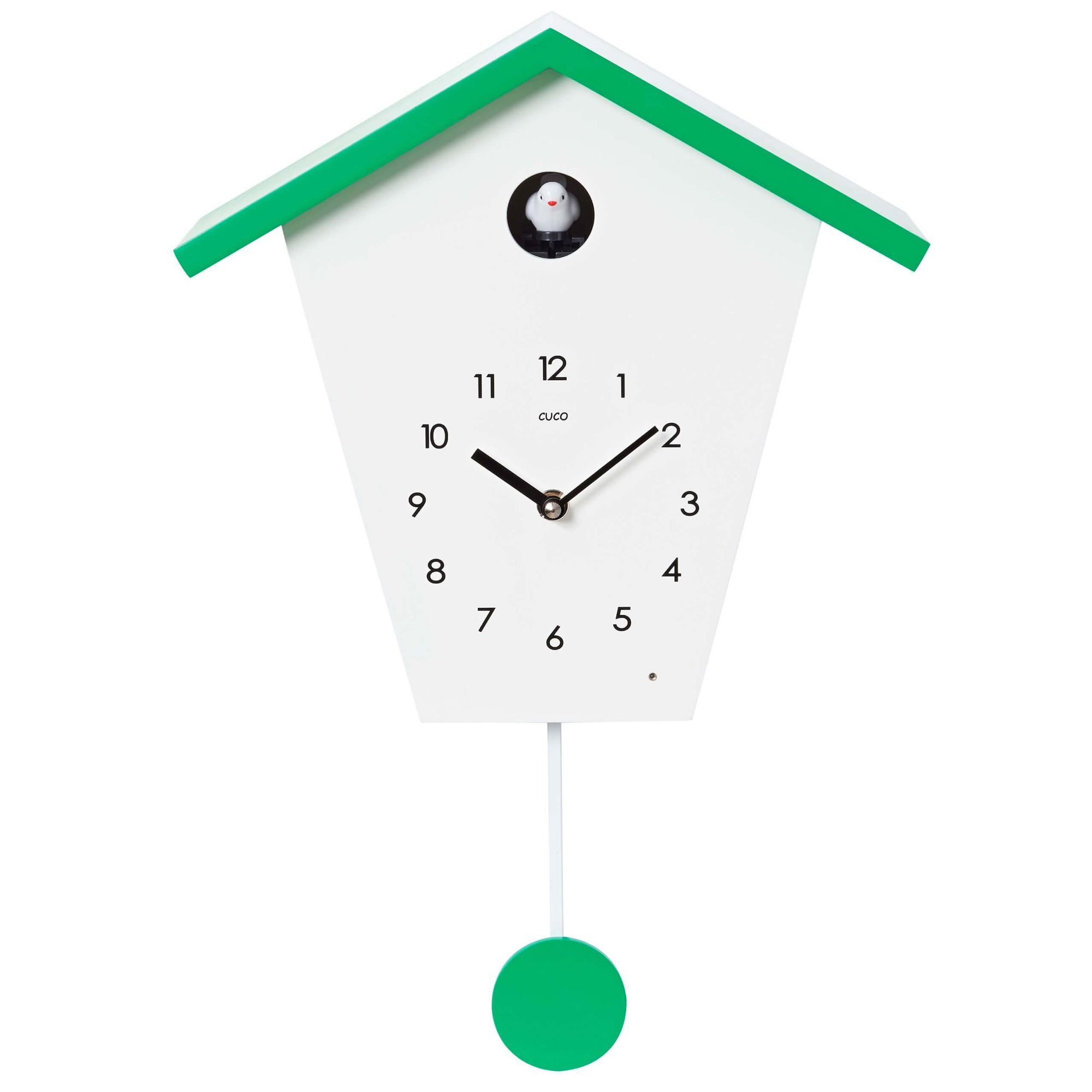 Cuco Clock Wanduhr Kuckucksuhr SCHWARZWALDHAUS, Pendeluhr Wanduhr, Moderne Schwarzwalduhr (37,5× 23 × 11,4cm mit Nachtruhefunktion, Vogelgezwitscher)