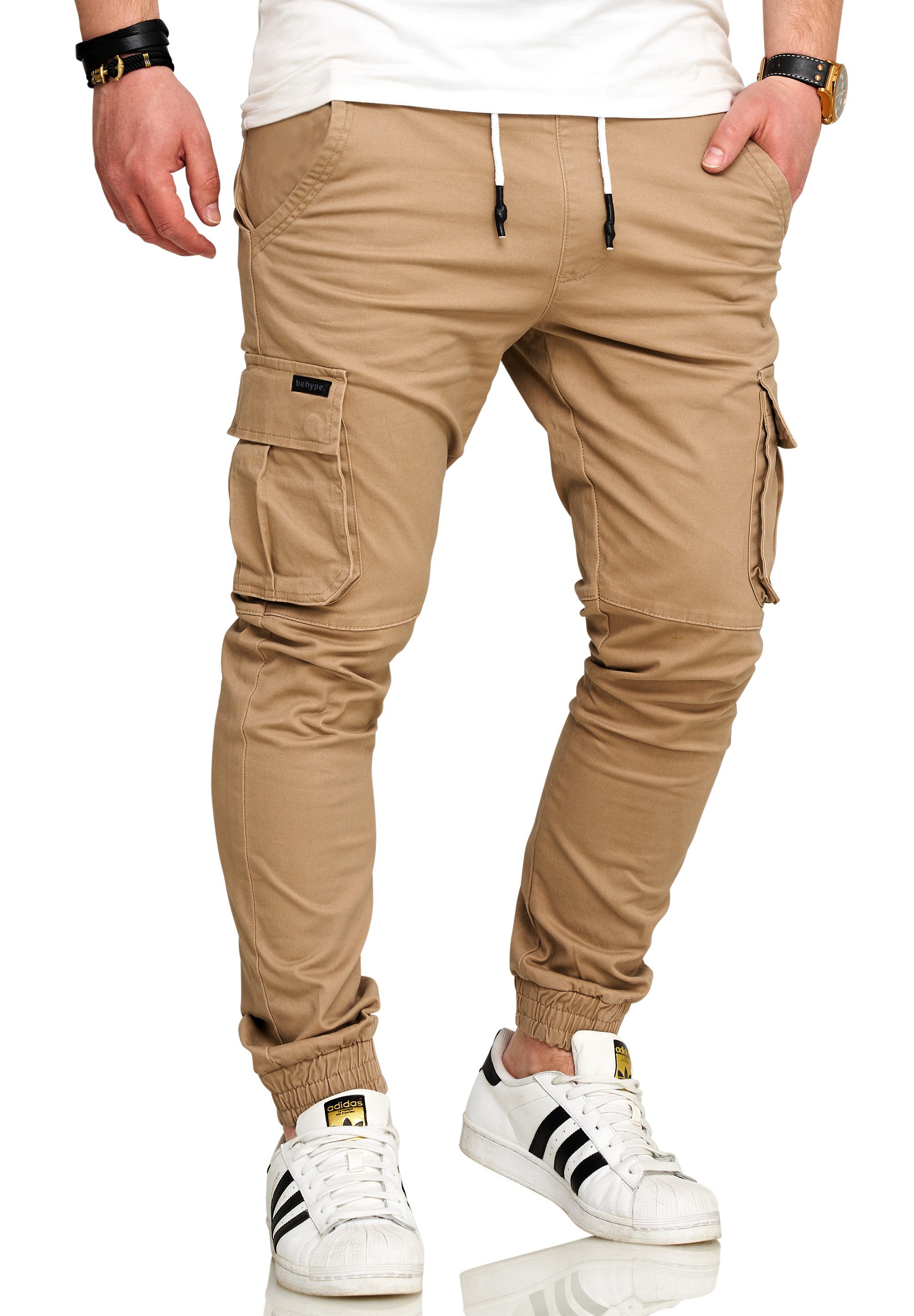 SOULSTAR Cargohose S2LOM Herren Chino Jogger Jeans Hose Stoffhose Freizeithose