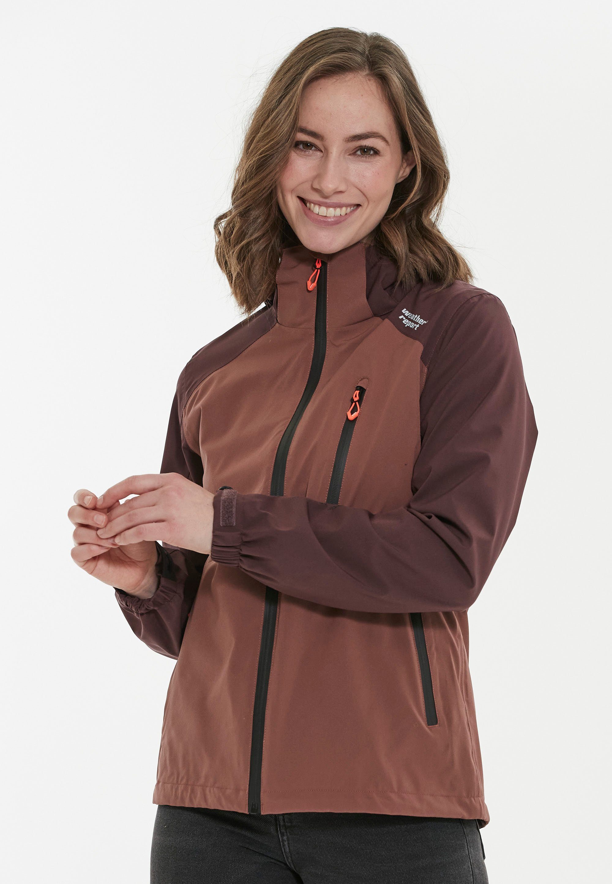 Gehen Sie zum Fachgeschäft WEATHER REPORT Outdoorjacke W-PRO15000 mit Beschichtung CAMELIA wasserdichter braun