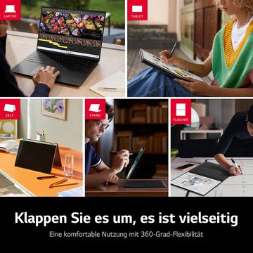 LG Electronics Ultralight 2-in-1 Convertible Notebook (Intel, Core i7-1360P, 1000 GB SSD, IPS LCD Display mit Pen Touch, Thunderbolt 4 Mirametrix)