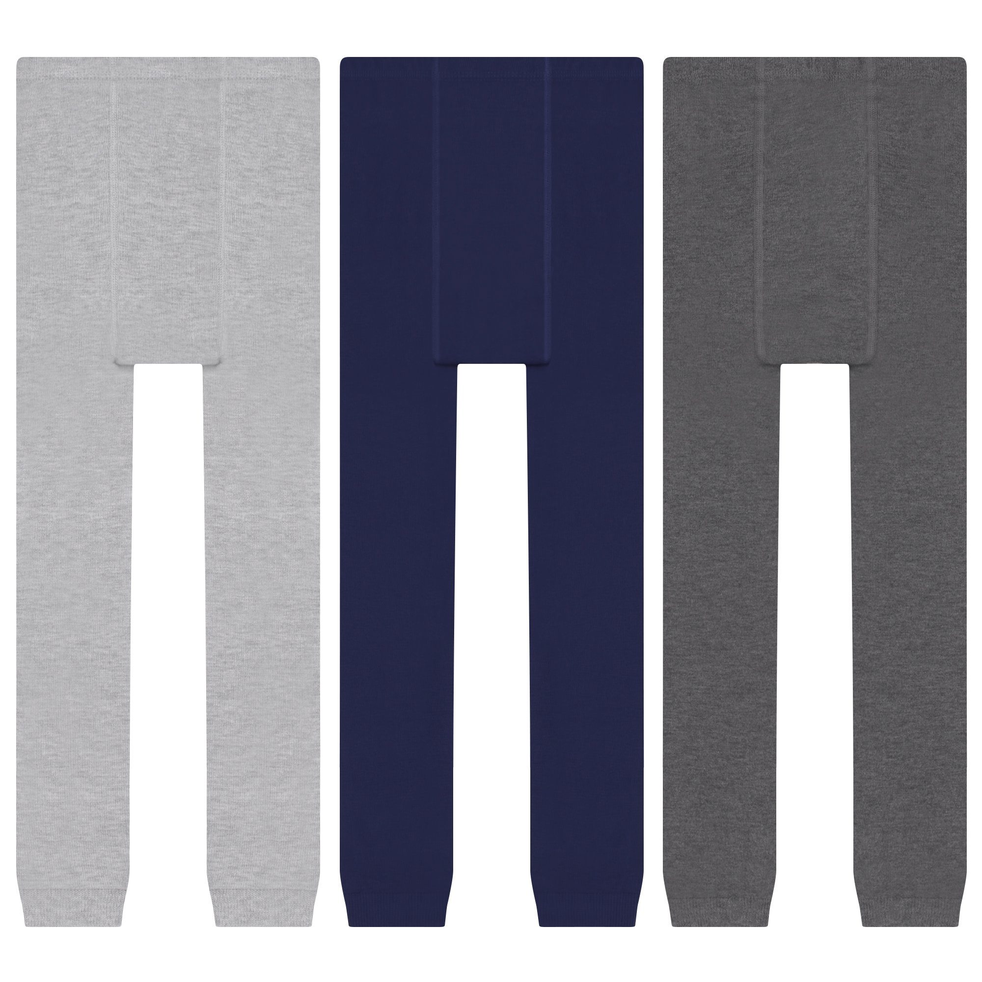 Kiench Mädchen Leggings 3er Pack - Baumwolle-Modal, High Waist