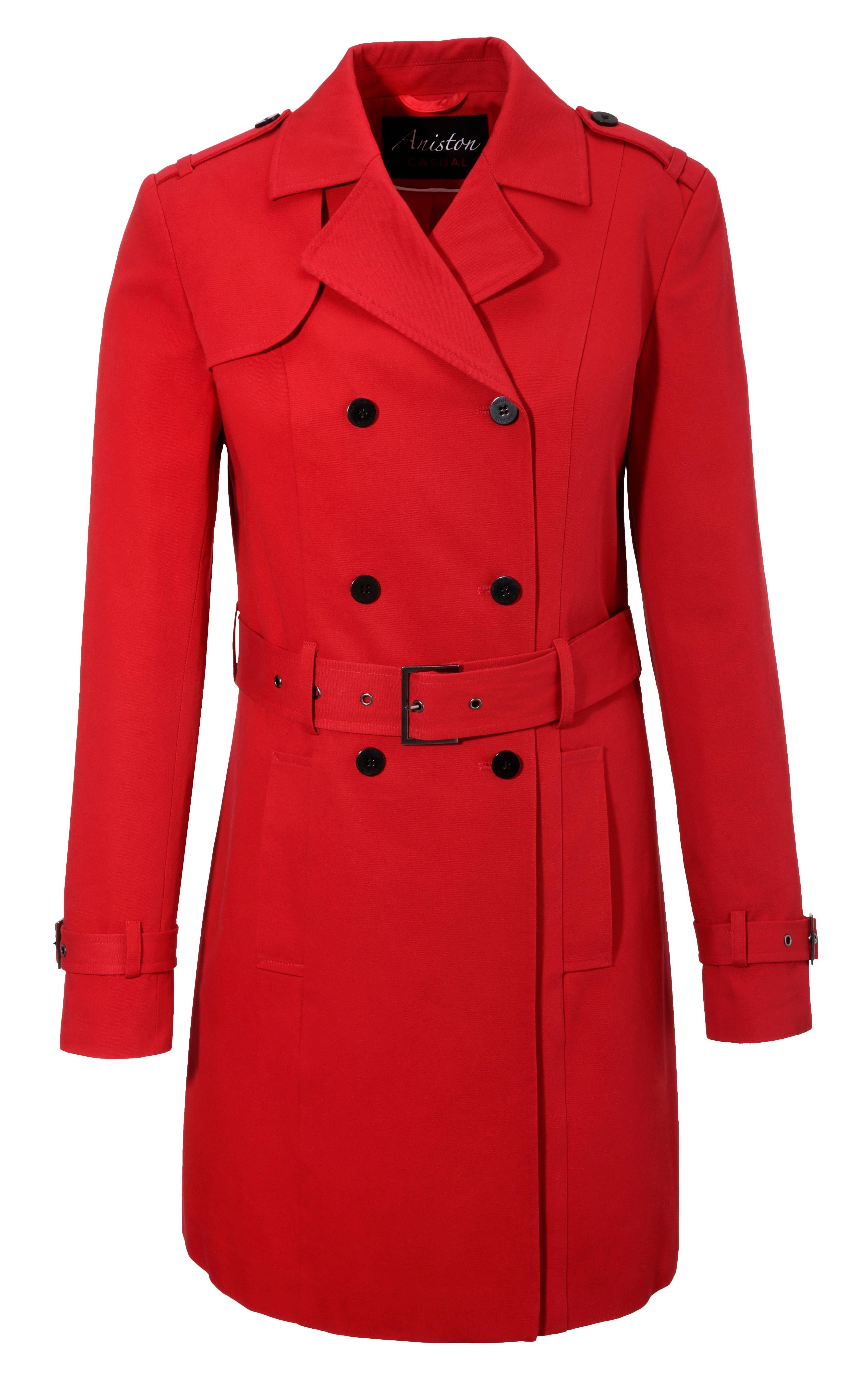 Aniston CASUAL Trenchcoat rot zum Regulieren mit Gürtel