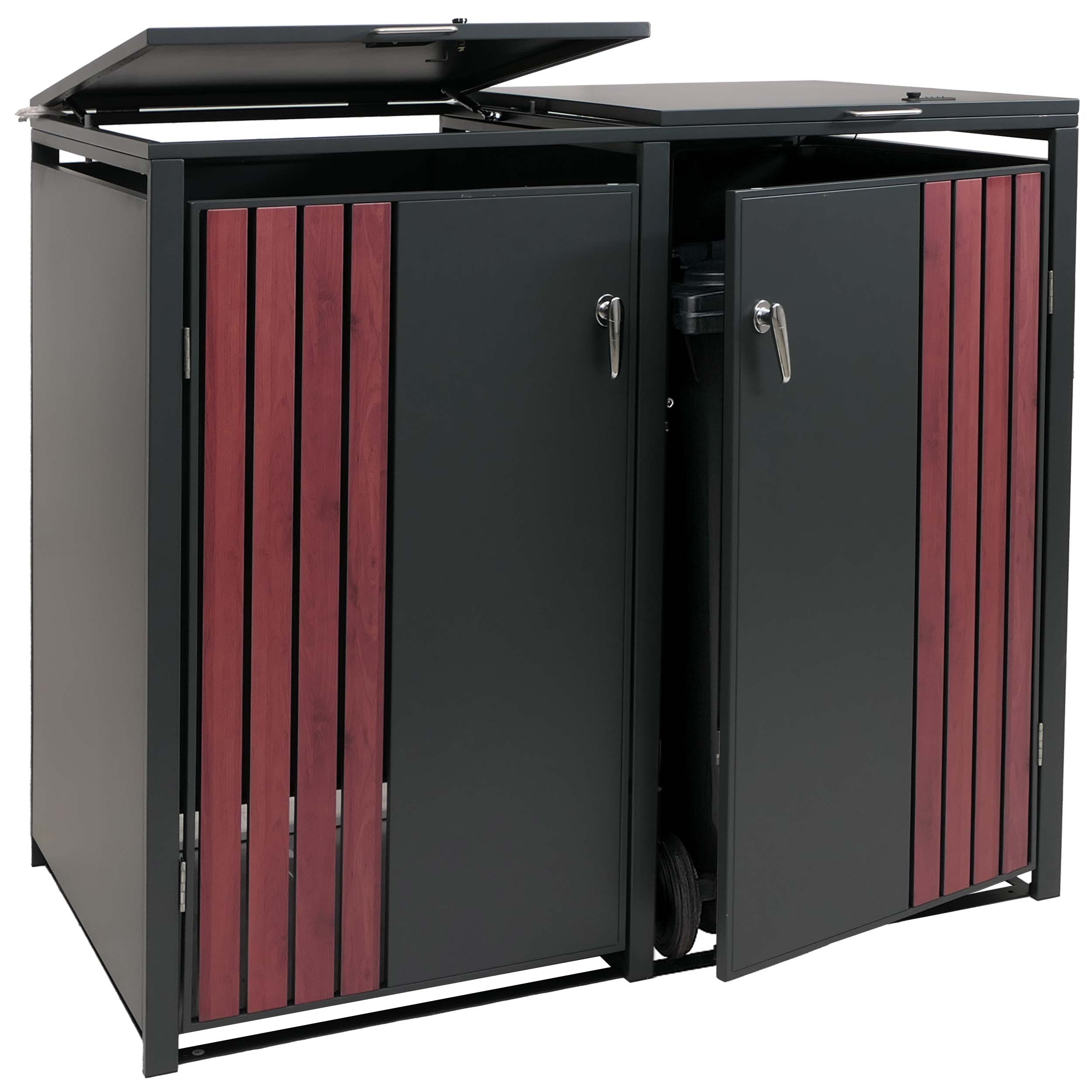 MCW Mülltonnenbox MCW-O67-2 (1 St), Für 2 Mülltonne mit 80 bis 240 Liter Fassungsvermögen