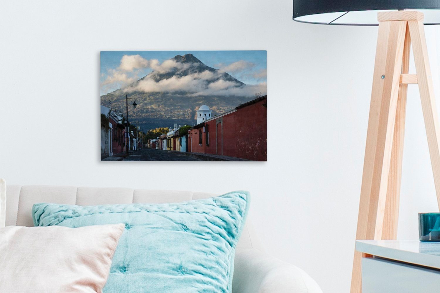 um Aufhängefertig, Wolken Antigua cm die OneMillionCanvasses® 30x20 der Leinwandbild in, Street Wanddeko, bilden (1 Einige Leinwandbilder, City Wandbild St), von sich