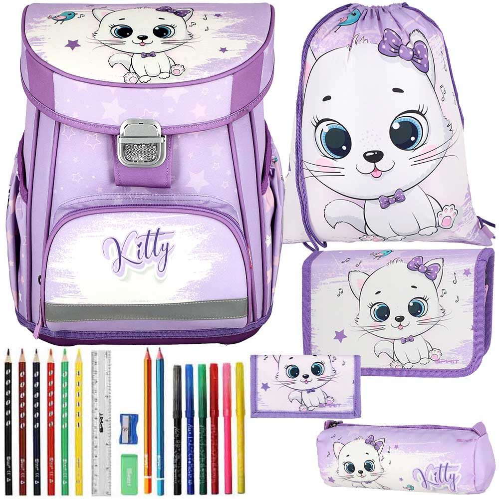 Spirit Schulranzen Set Vision 11-teilig 2025 Mädchen lila White Kitty
