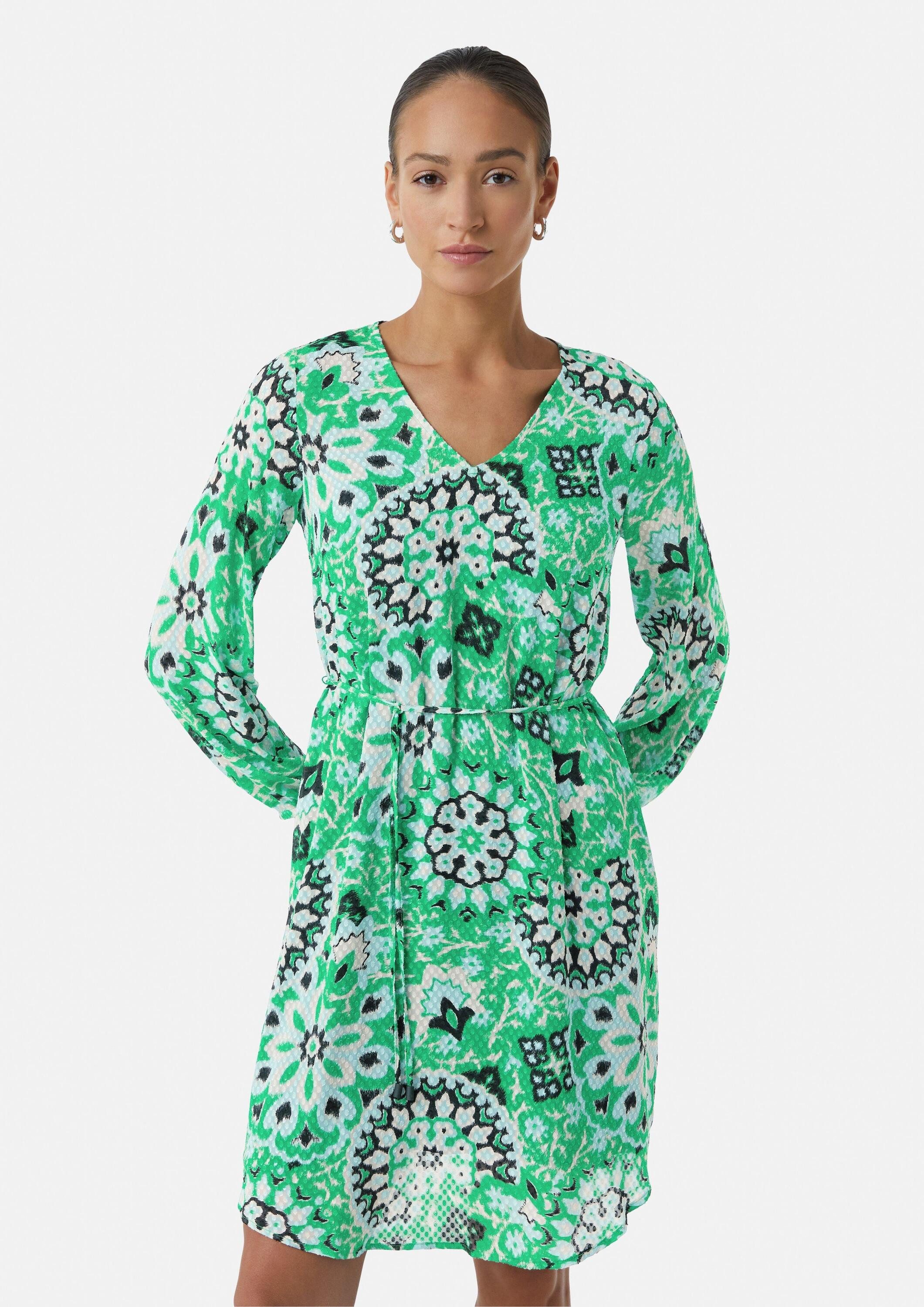 comma Minikleid Kleid Gemustertes Jacquard-Kleid mit herausnehmbarem Unterkleid