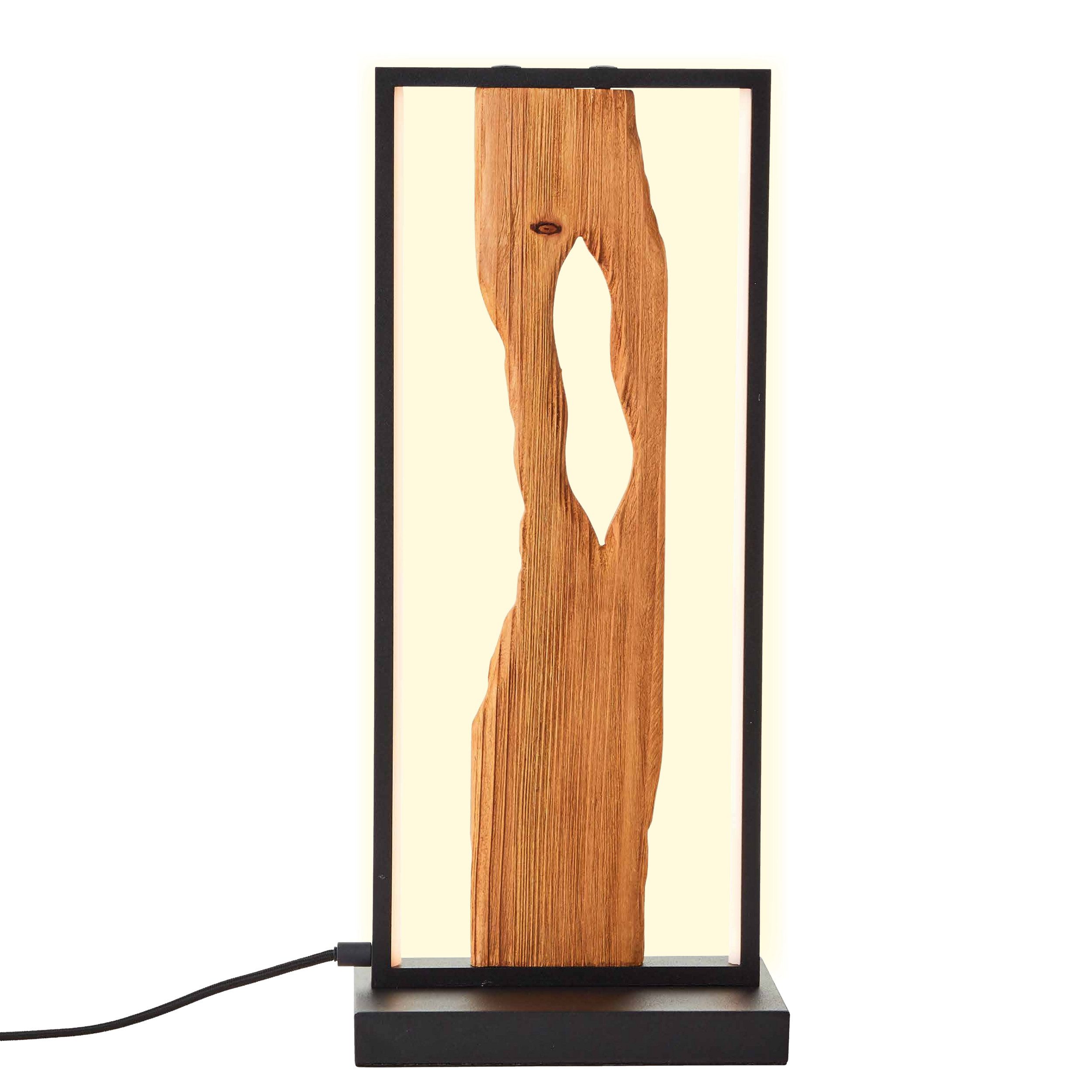Lightbox Tischleuchte, LED fest integriert, Warmweiß, LED Tischlampe, 50 cm Höhe, 940 lm, 3000 K, Aluminium/Metall/Holz