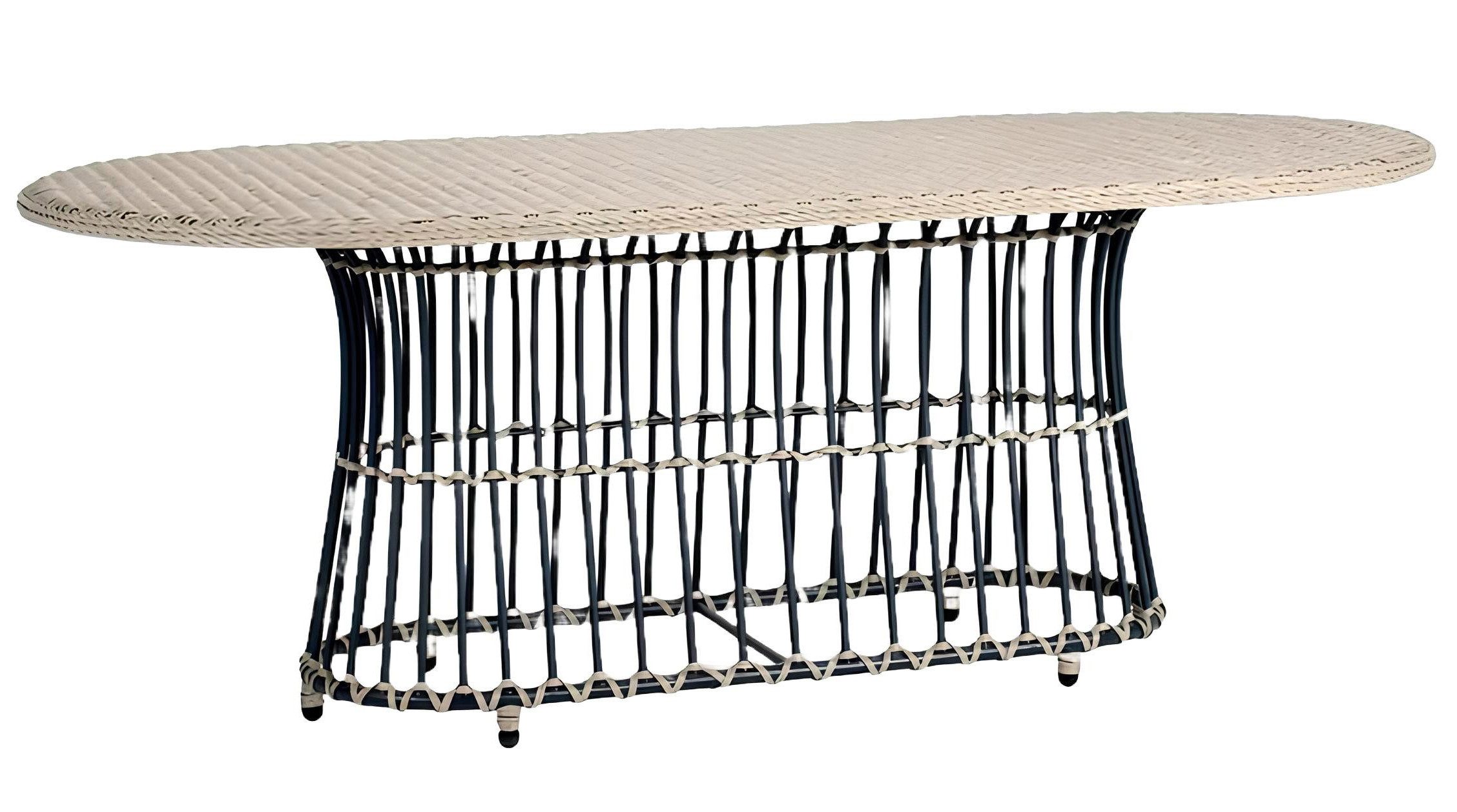 JVmoebel Gartentisch Luxus Moderner Cremeweiß Hochwertig Rattan Design (Tisch), Made in Europa