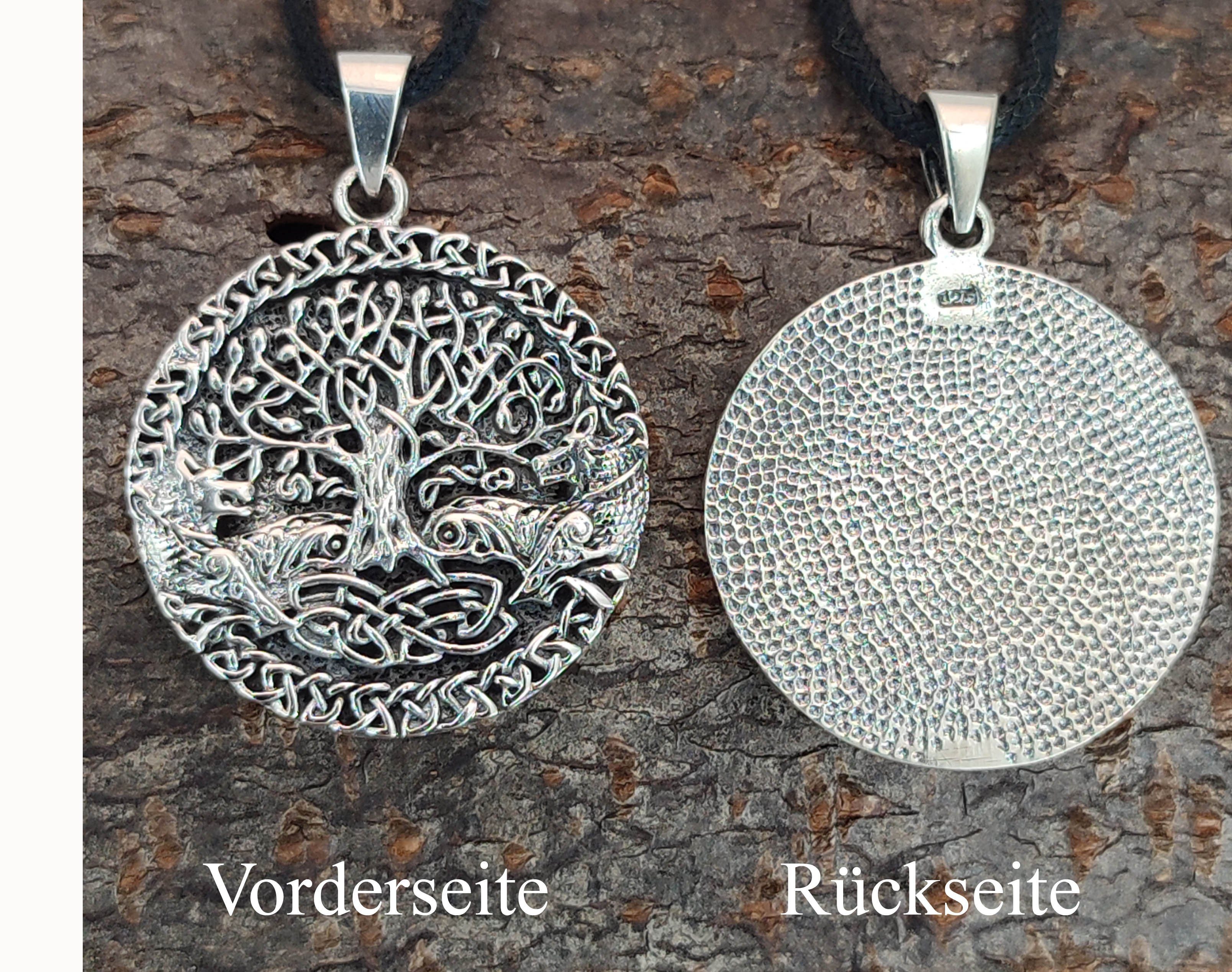 Kiss of Leather Kettenanhänger Lebensbaum 406 massiv Weltesche Silber Nr. Anhänger Yggdrasil Silber 925 925