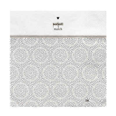 Bastion Collections Papierserviette Papierservietten Little Dots perfect match weiß 33x33cm, (20 St)