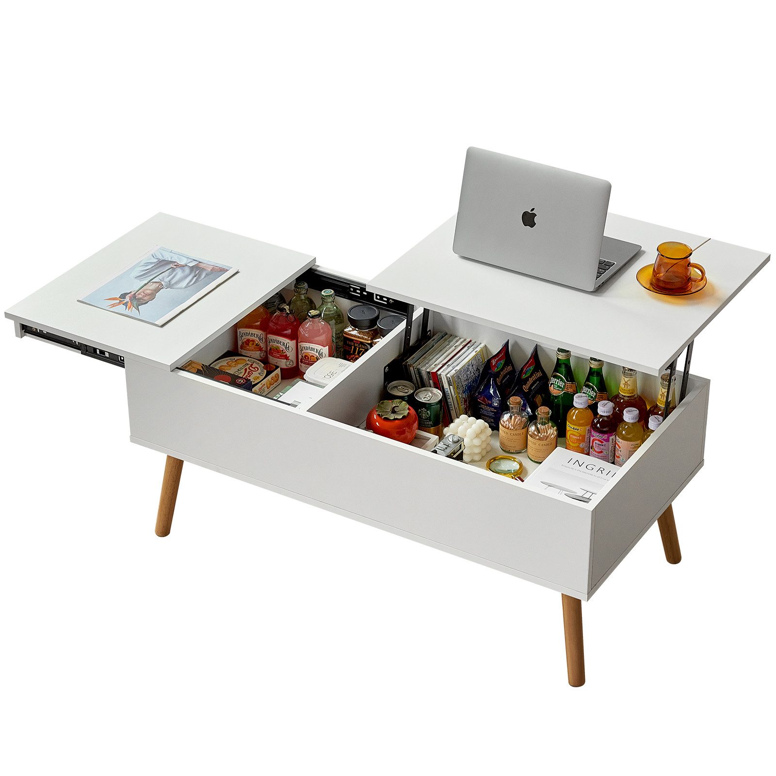 JanflyHome Couchtisch höhenverstellbar, Wohnzimmertisch mit Stauraum (1-St) günstig online kaufen