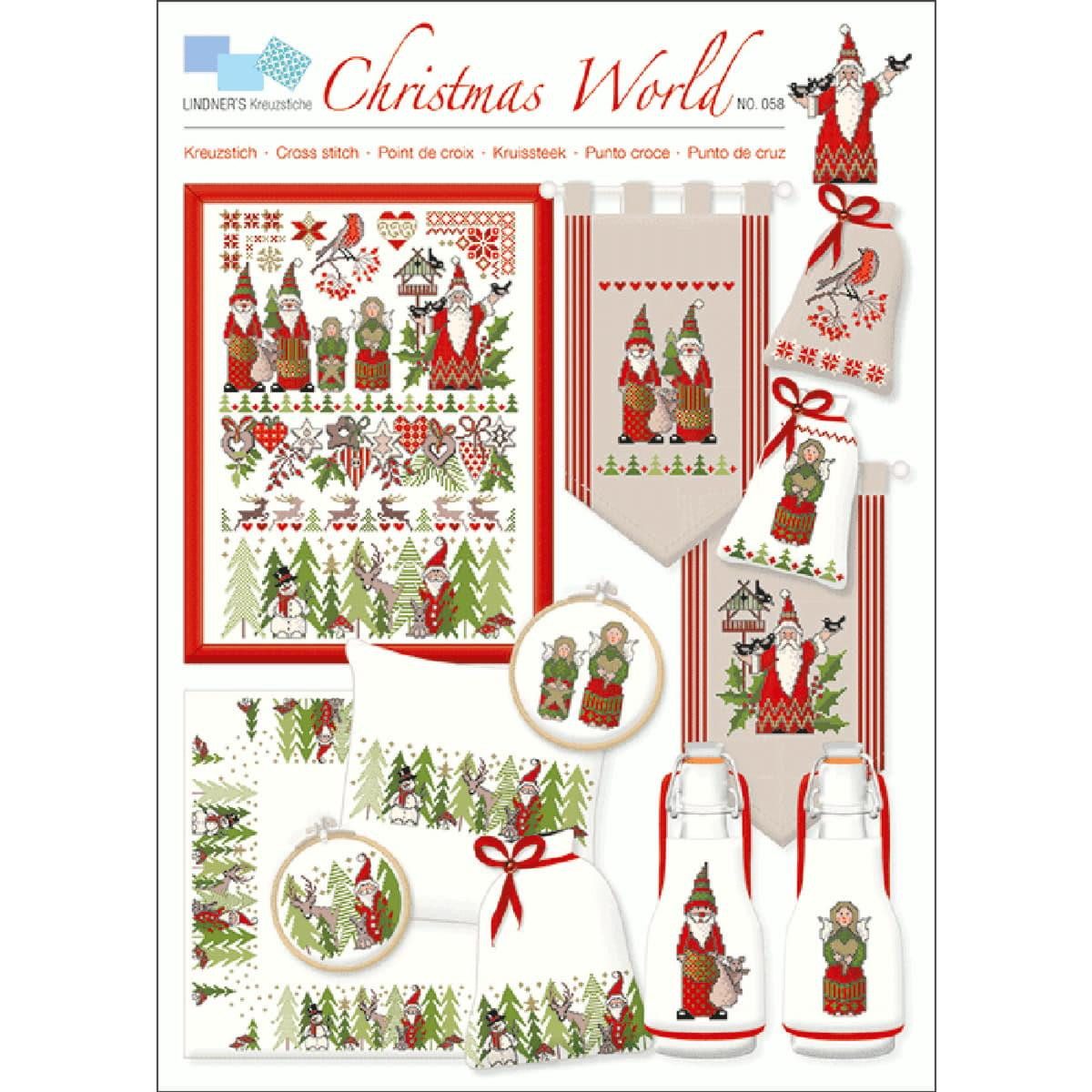 Lindner´s Kreuzstiche Kreativset Lindner´s Kreuzstiche Zählmuster Vorlage "Christmas World", 058, (embroidery kit by Marussia)