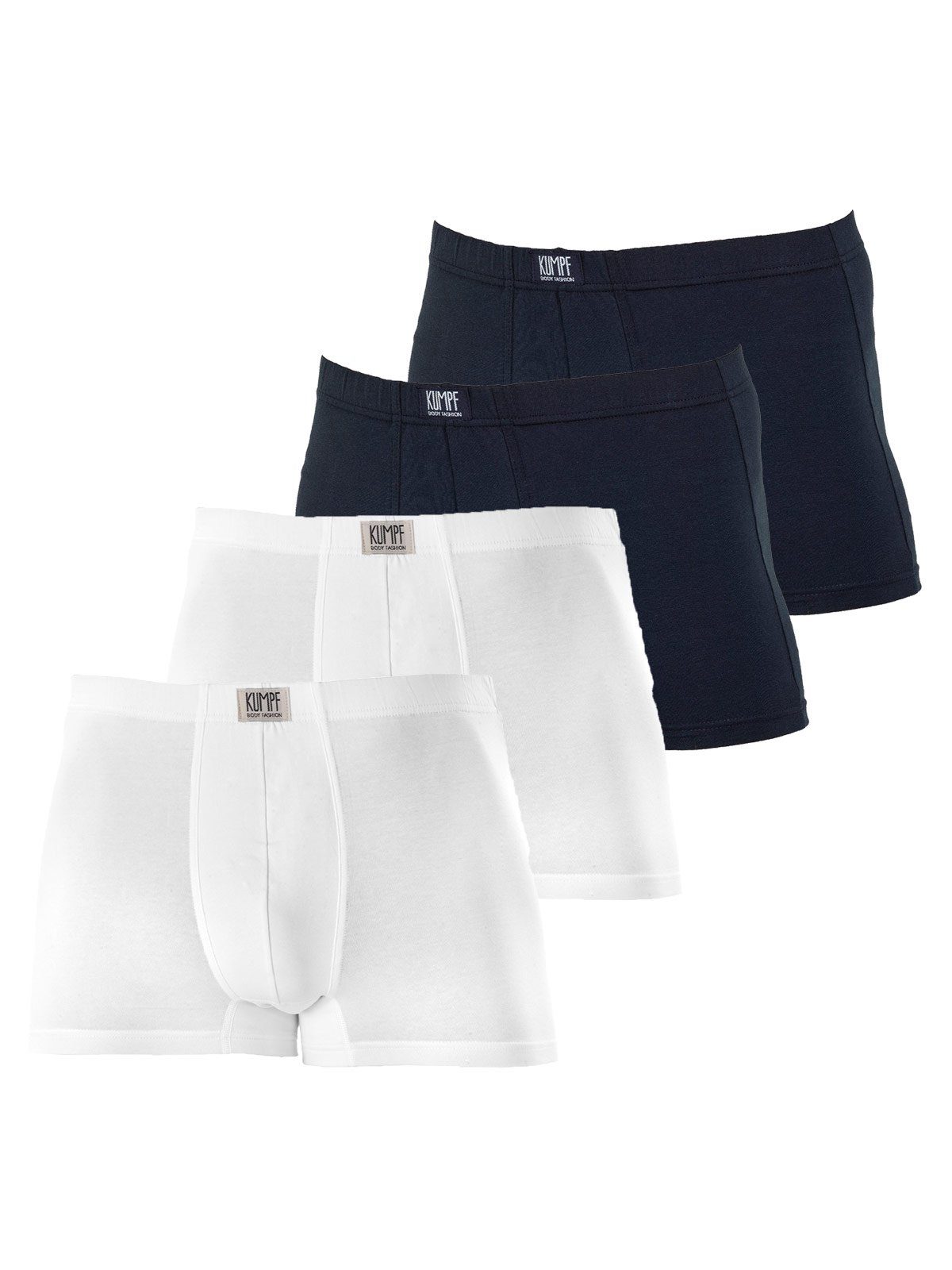 4er navy Cotton (Spar-Set, Pants Herren Pants Bio KUMPF Markenqualität Retro 4-St) weiss hohe Sparpack