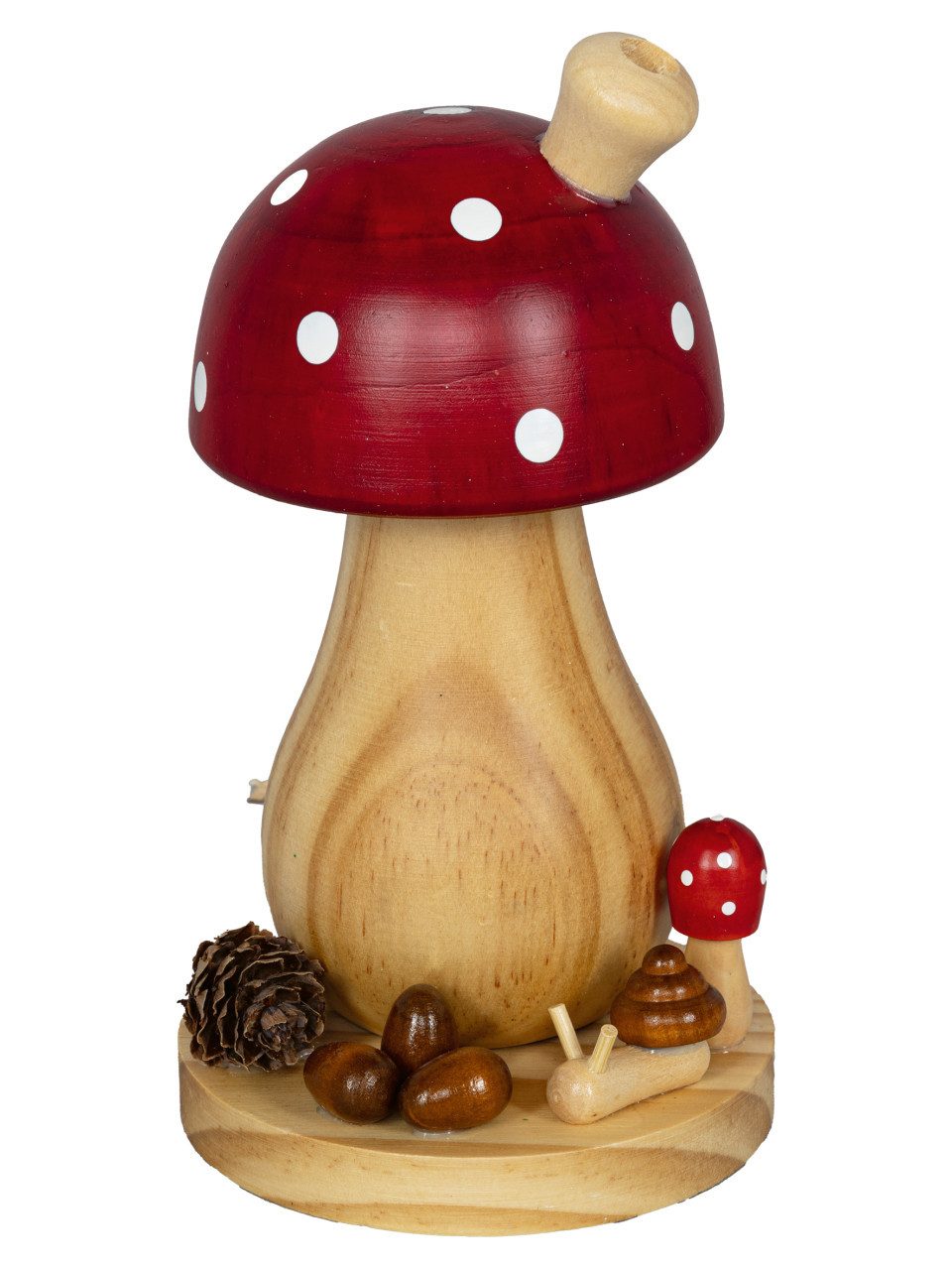 SAICO Original Räucherhaus Räucherpilz Deko Holz 17 cm