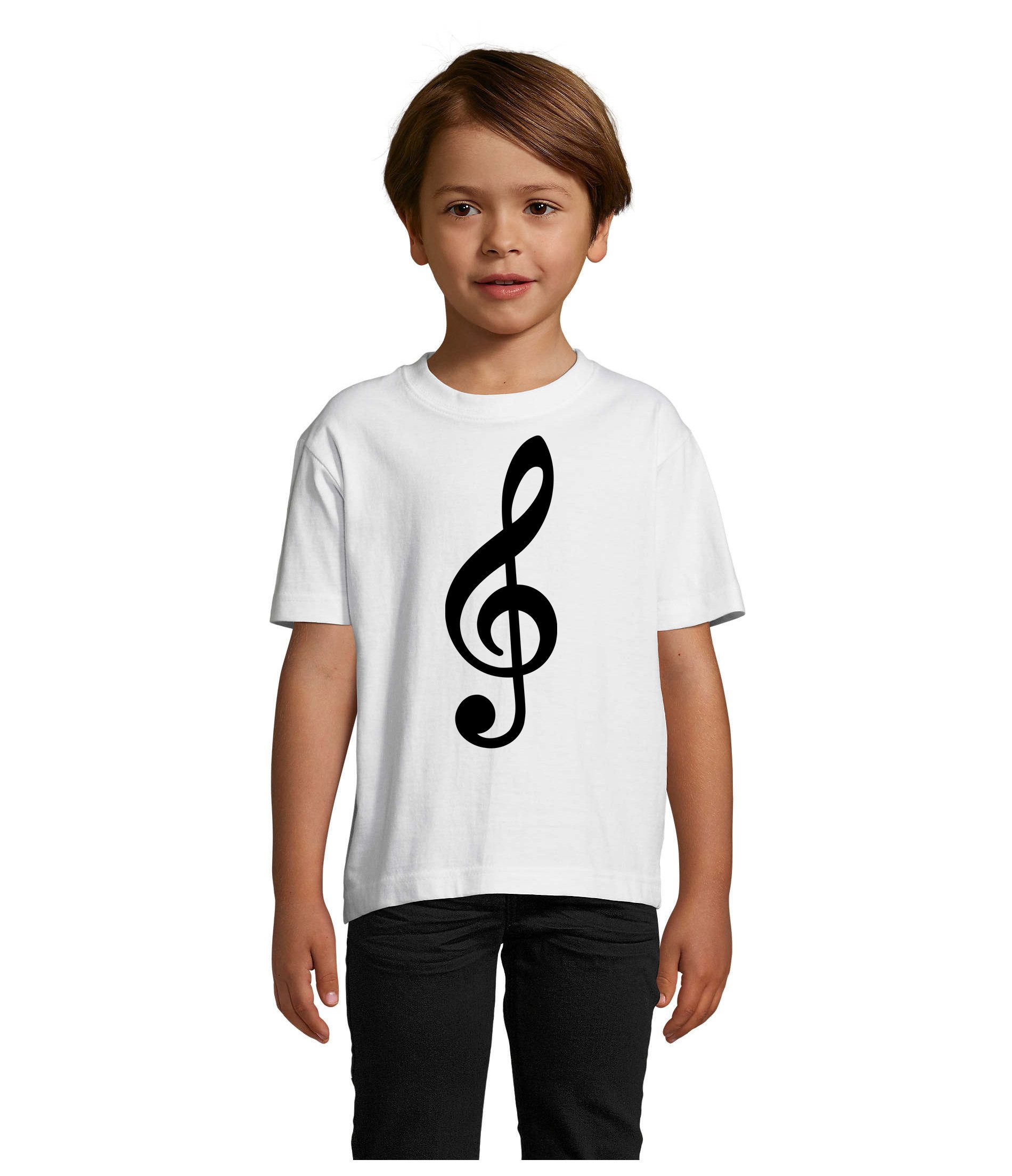 Blondie & Brownie Strampler Baby T-Shirt mit Notenschlüssel Print Baumwolle Kurzarm