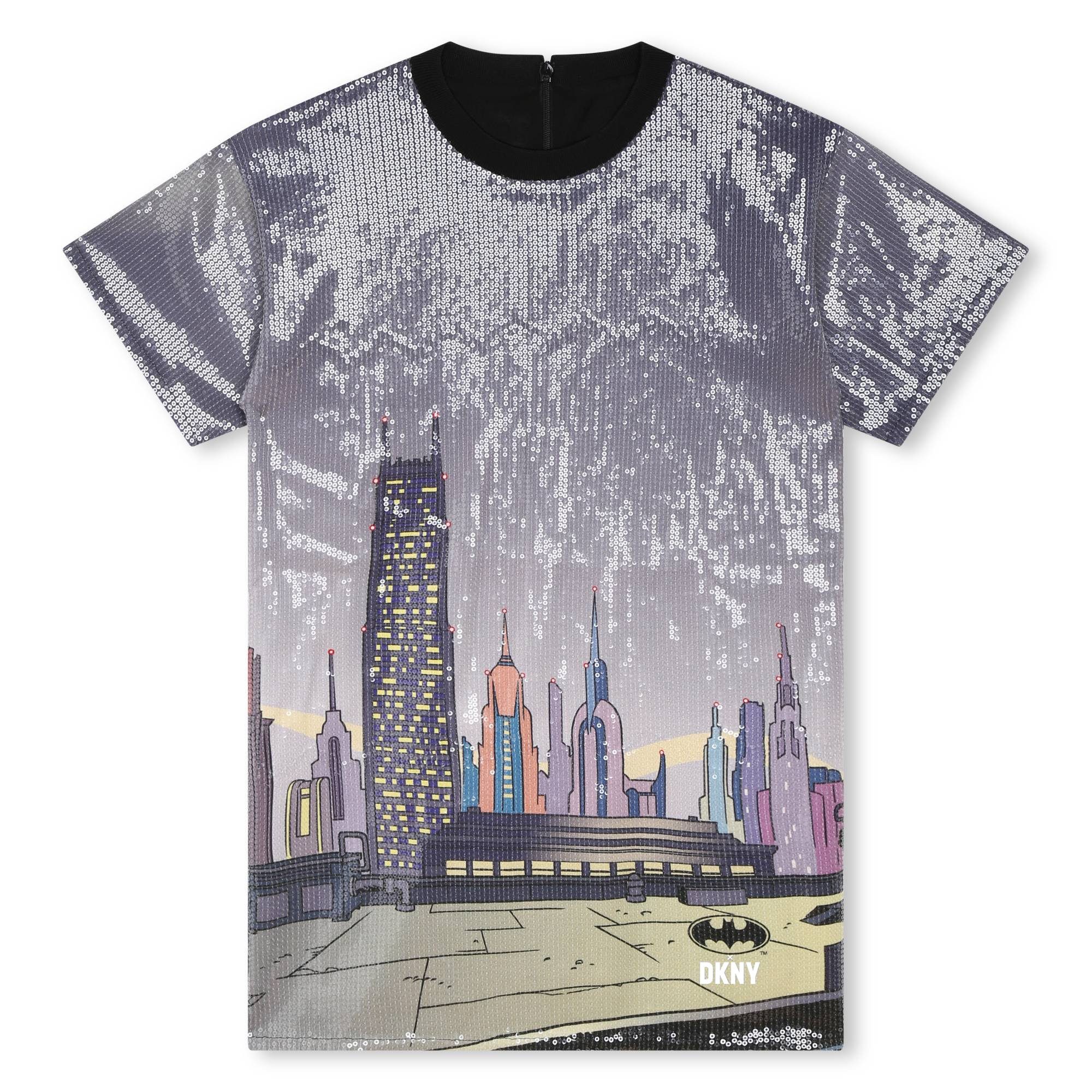 DKNY Paillettenkleid DKNY x DC Comics Elegantes Gotham City Kinderkleid