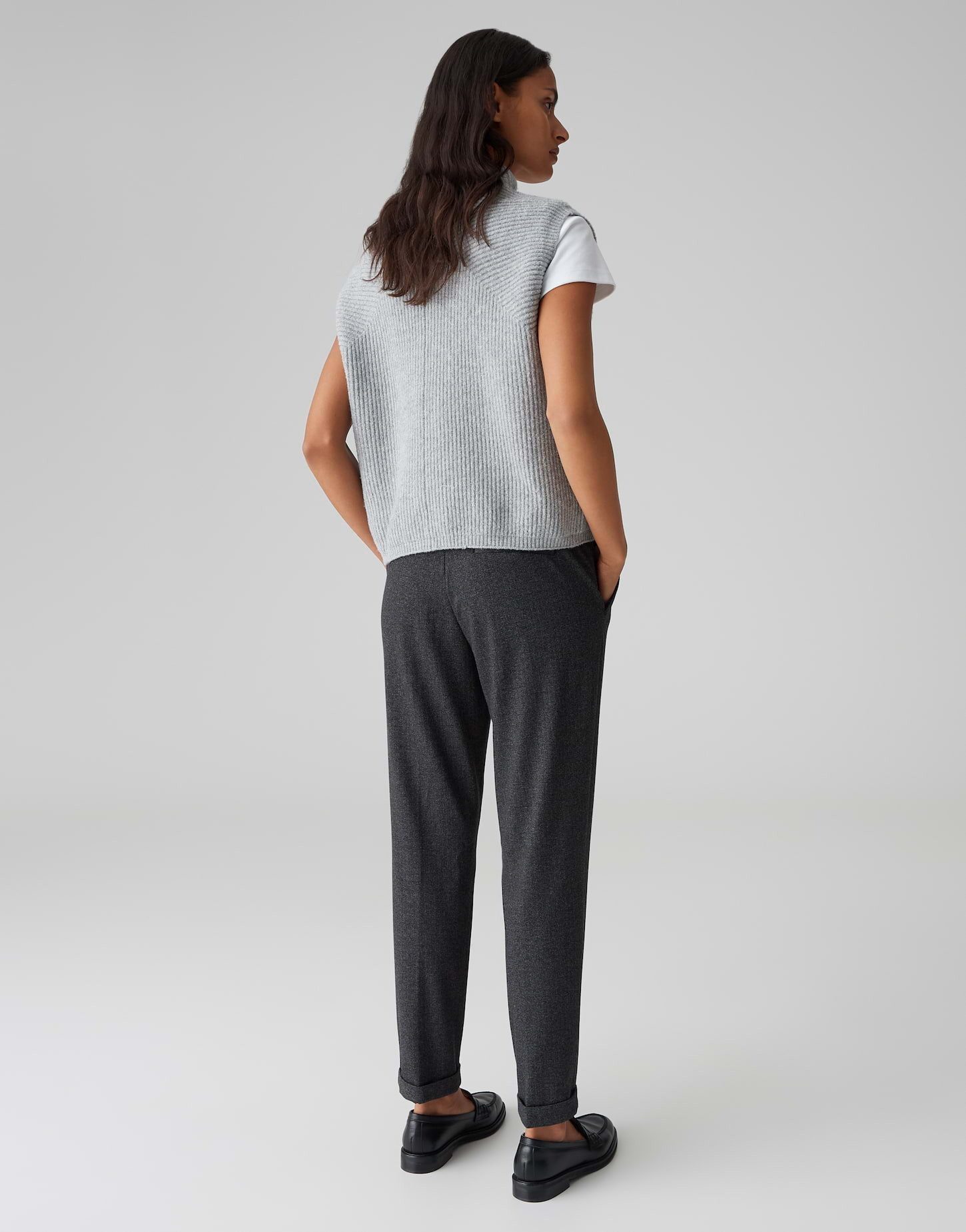 OPUS Stoffhose MELINA ICONIC mit Komfortbund Mid Rise, Regular, Fischgrat Muster