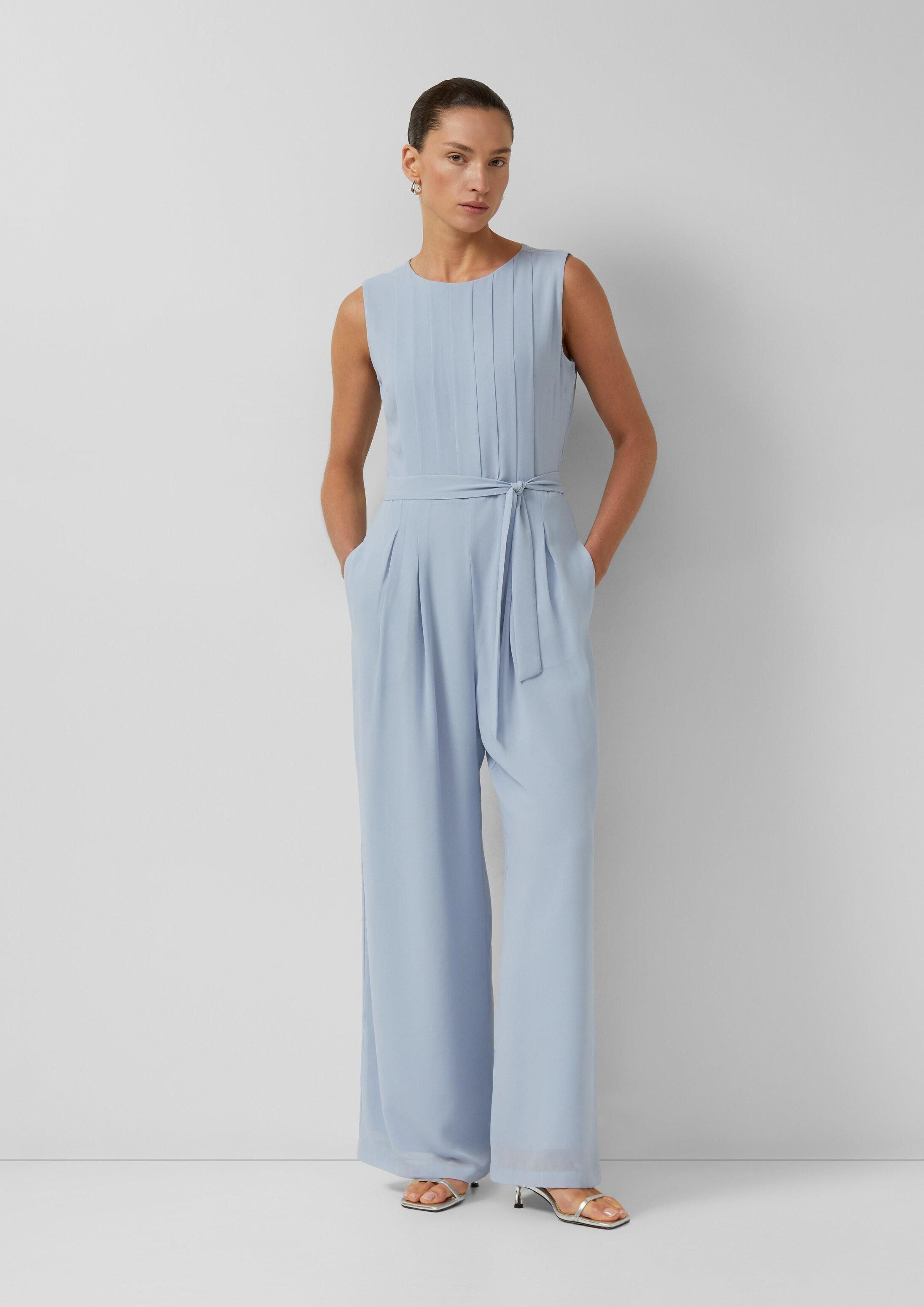 s.Oliver Jumpsuit Overall Eleganter Overall mit Wide Leg und Viskosefutter