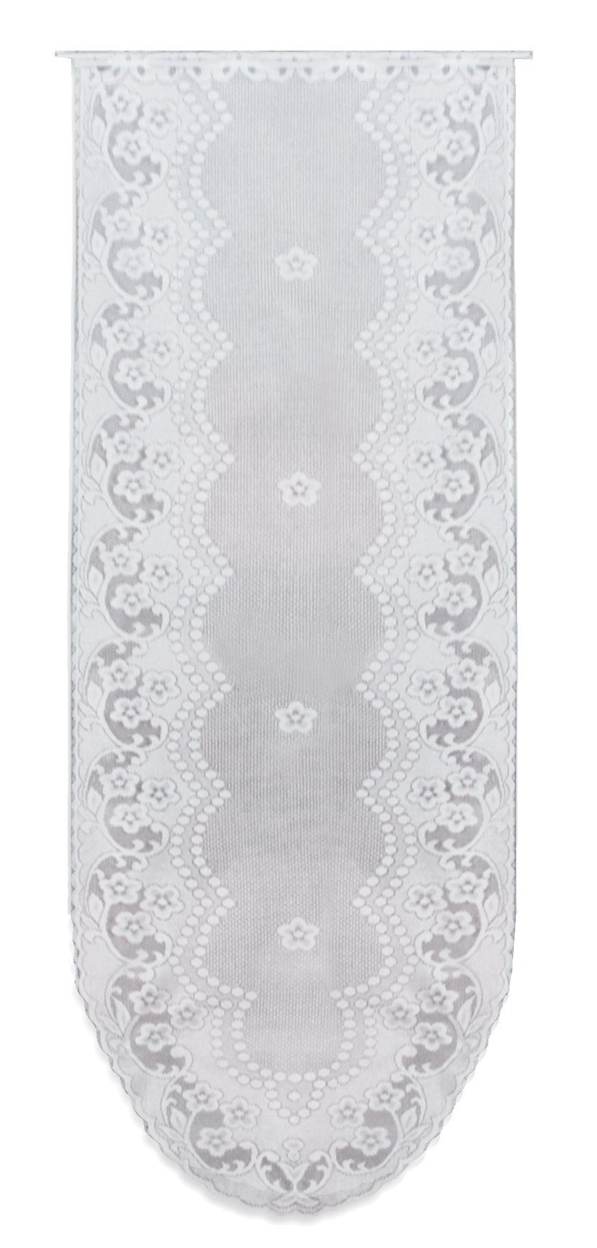 Polyester 5 Tür-Panneaux Scheiben, 60x180 cm Stangendurchzug Türvorhang weiß (1 und Glastür Scheibengardine Mona St), Modelle halbtransparent, Deko, Haus