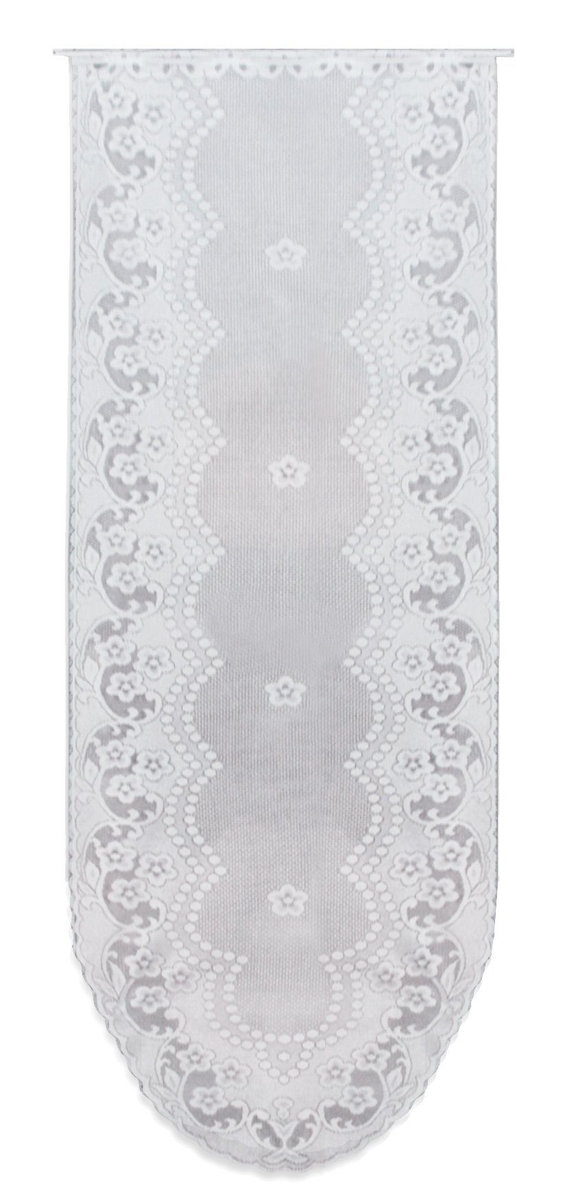 weiß St), 60x180 5 Stangendurchzug halbtransparent, cm Modelle Scheiben, Haus Türvorhang Deko, Tür-Panneaux (1 Glastür Scheibengardine und Polyester Mona