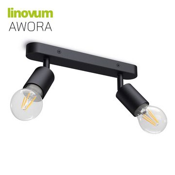 linovum LED Aufbaustrahler AWORA Deckenleuchte 2er schwenkbar inkl. fourSTEP E27 LEDs, Leuchtmittel inklusive