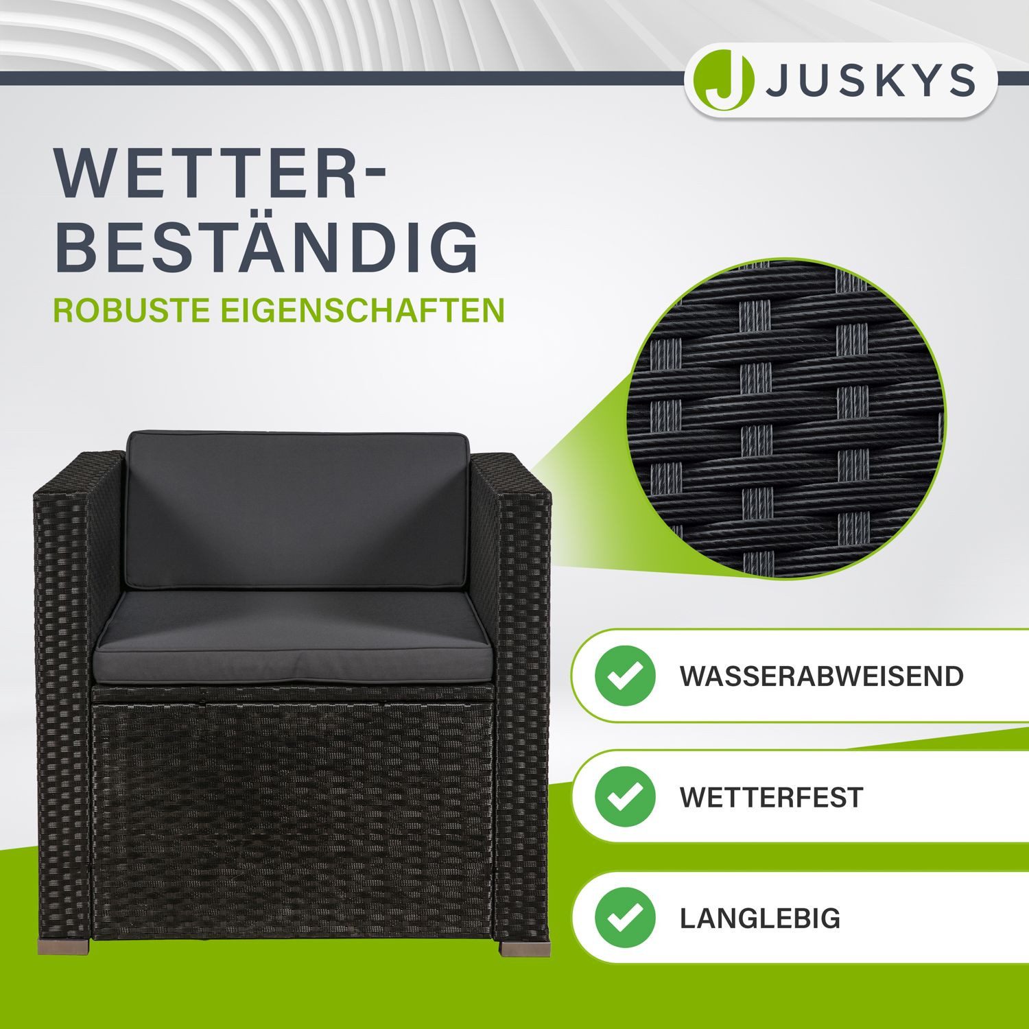 Juskys Gartenlounge-Set Punta Cana, (Set, Sitzgruppe), Polyrattan Sitzgarni günstig online kaufen