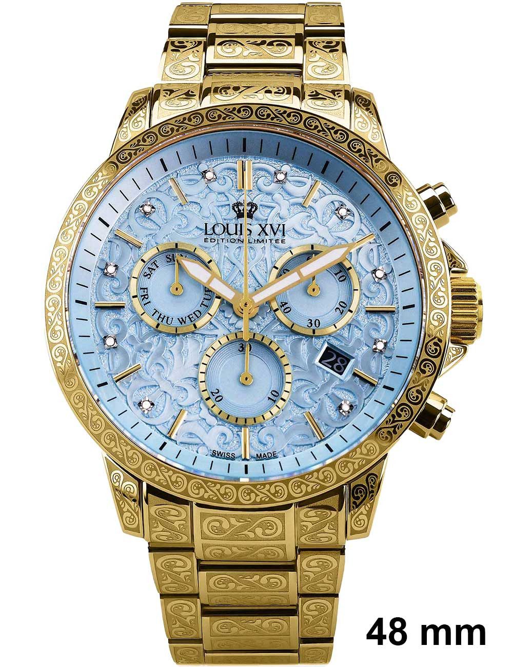 LOUIS XVI Quarzuhr Louis XVI LXVI4003 Herrenuhr Palais Royale 2.0 Diamond 48mm 10ATM Louis XVI LXVI4003 Herrenuhr Palais Royale 2.0 Diamond 48mm 10ATM