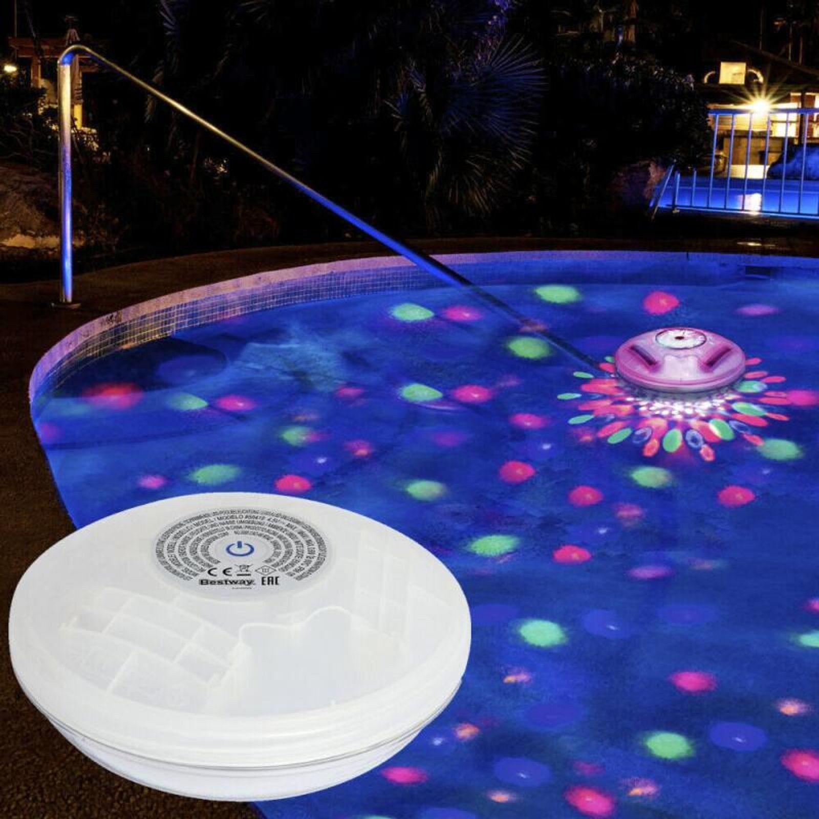 Bestway Gartenleuchte Schwimmende LED-Licht für Pool und Teich Stimmungslicht Poollicht