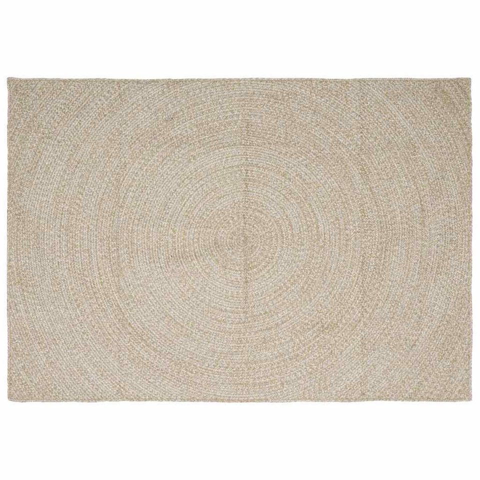 vidaXL Teppich Bereichsteppich Natürlich und Weiß 240 x 340 cm Jute