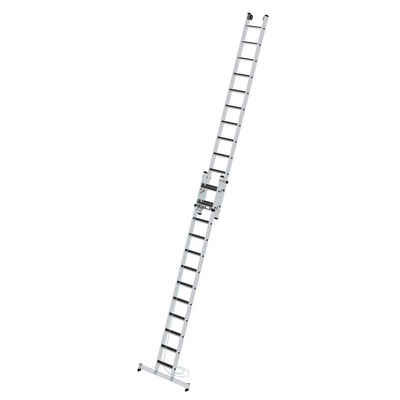 Munk Anlegeleiter »Stufen-Seilzugleiter 2-teilig mit nivello® Travers« (Stufen-Seilzugleiter 2-teilig mit nivello® Traverse und clip-step R13 2x12 Stufen)