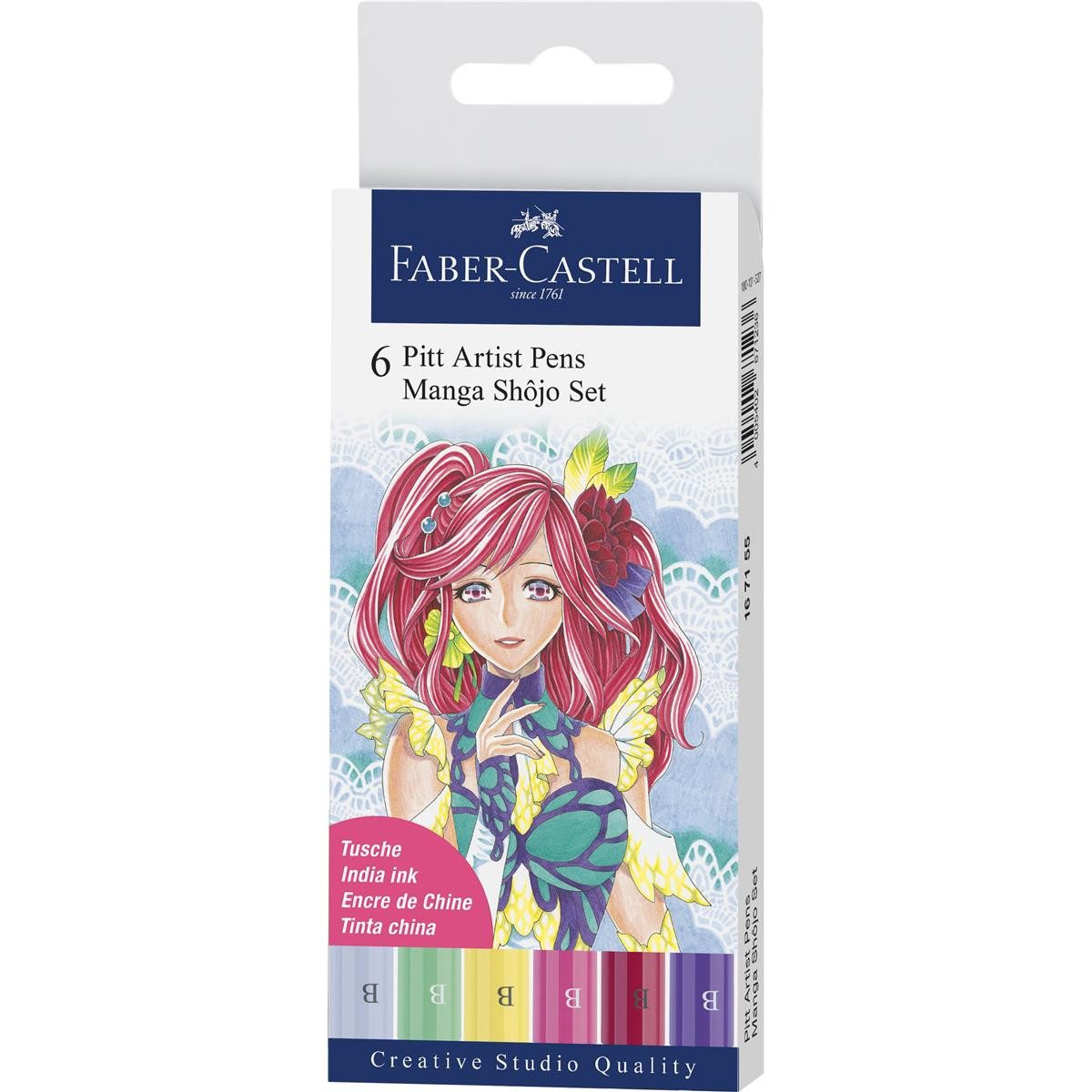 Faber-Castell Künstlerstift Faber-Castell Pitt Artist Pen Tintenschreiber - Manga Shôjo - 6er Etui