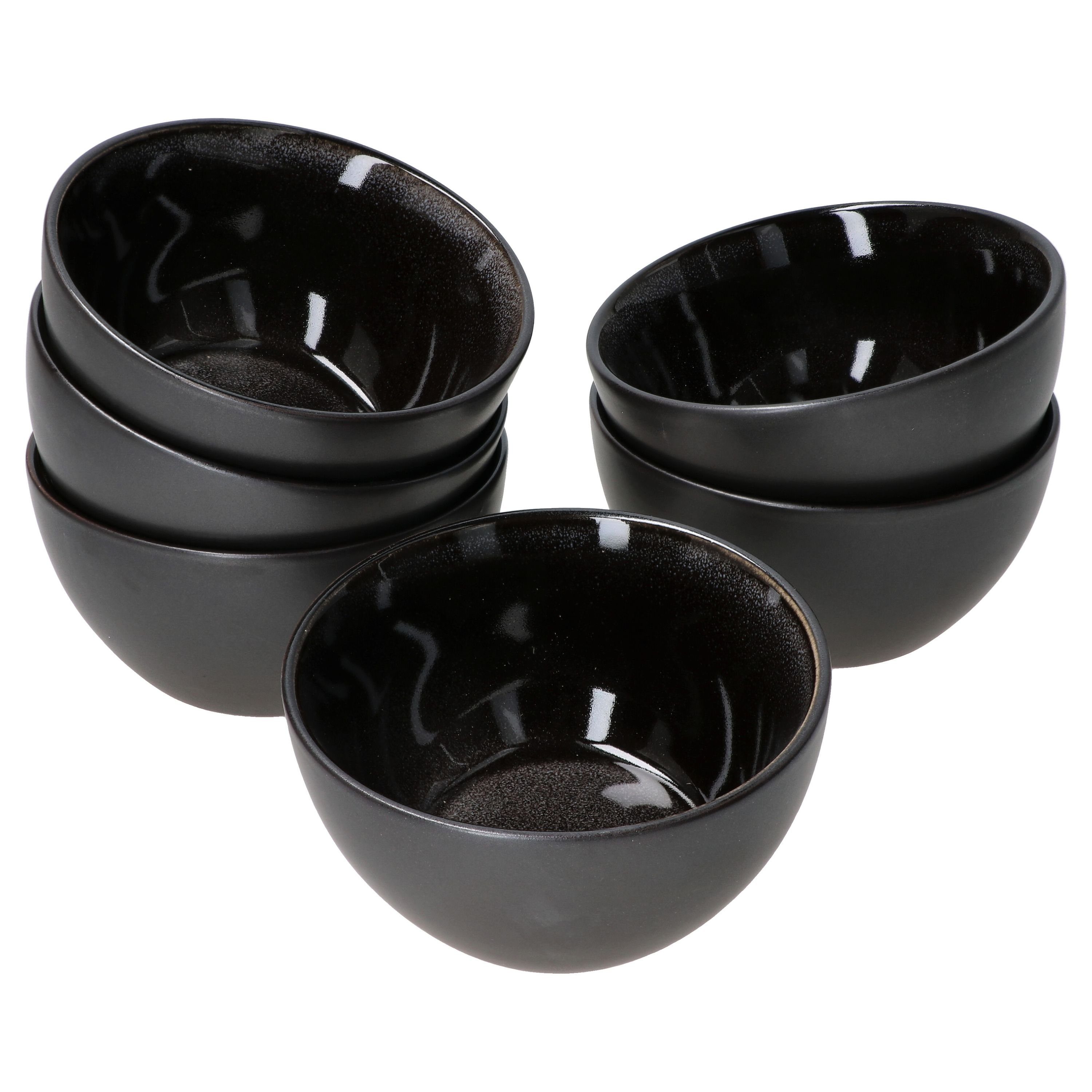 Müslischale Pudding-Schale - Reactive 24321862, Glaze 6er MamboCat Steingut Set Black 6cm Grey