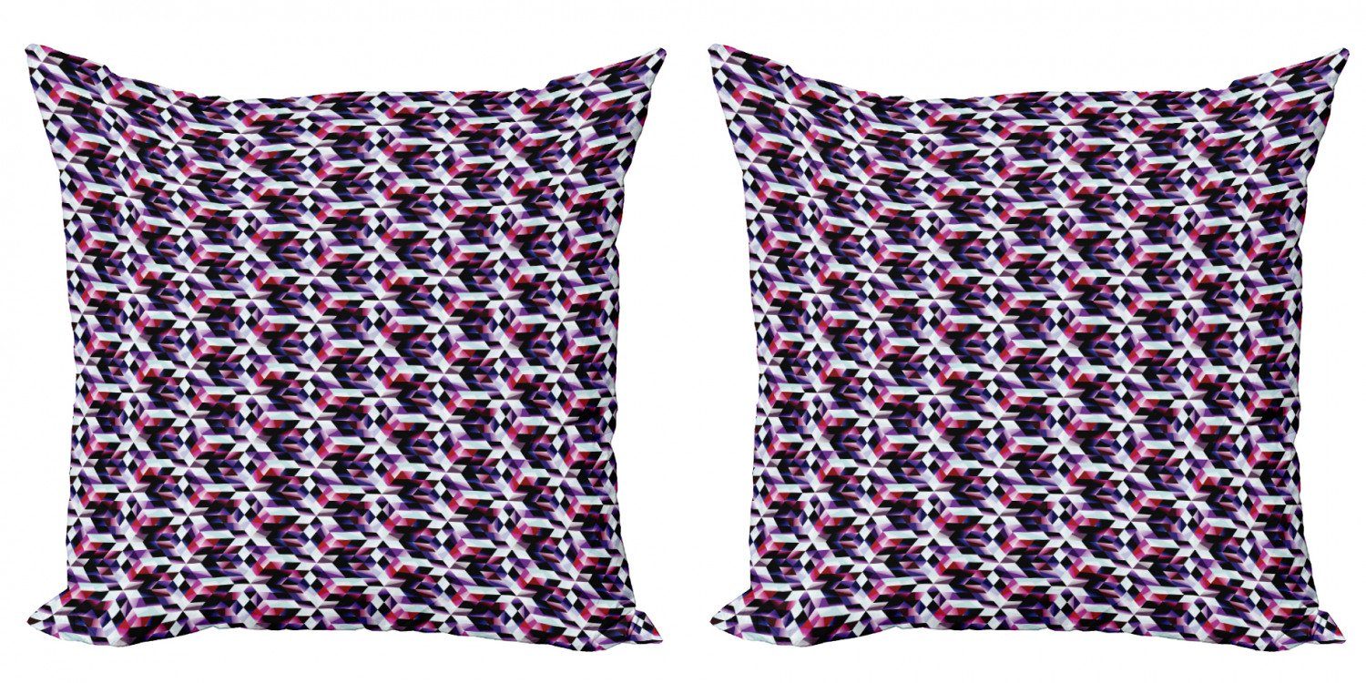 Kissenbezüge Grid (2 Fractal Digitaldruck, Stück), Modern Accent Abakuhaus Doppelseitiger Vibrant Modern