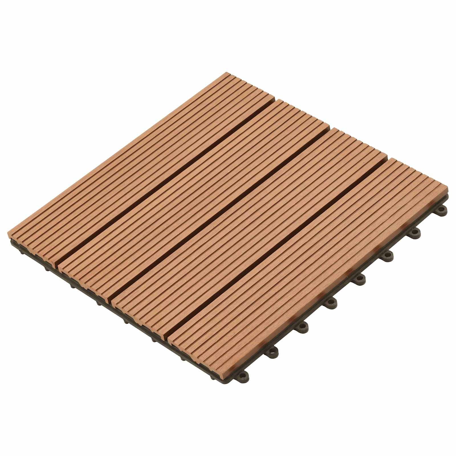 vidaXL Terrassendielen Terrassenfliese 11 stk. Braun 30 x 30 cm WPC, BxL: je 30x30 cm, (11-St)