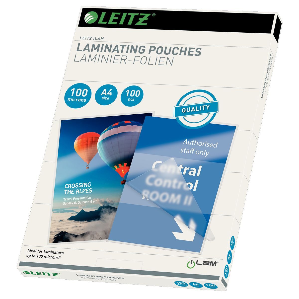 LEITZ Weihnachtsbaumkugel LEITZ Laminierfolien 100µ transparent DIN A4 100 Stück