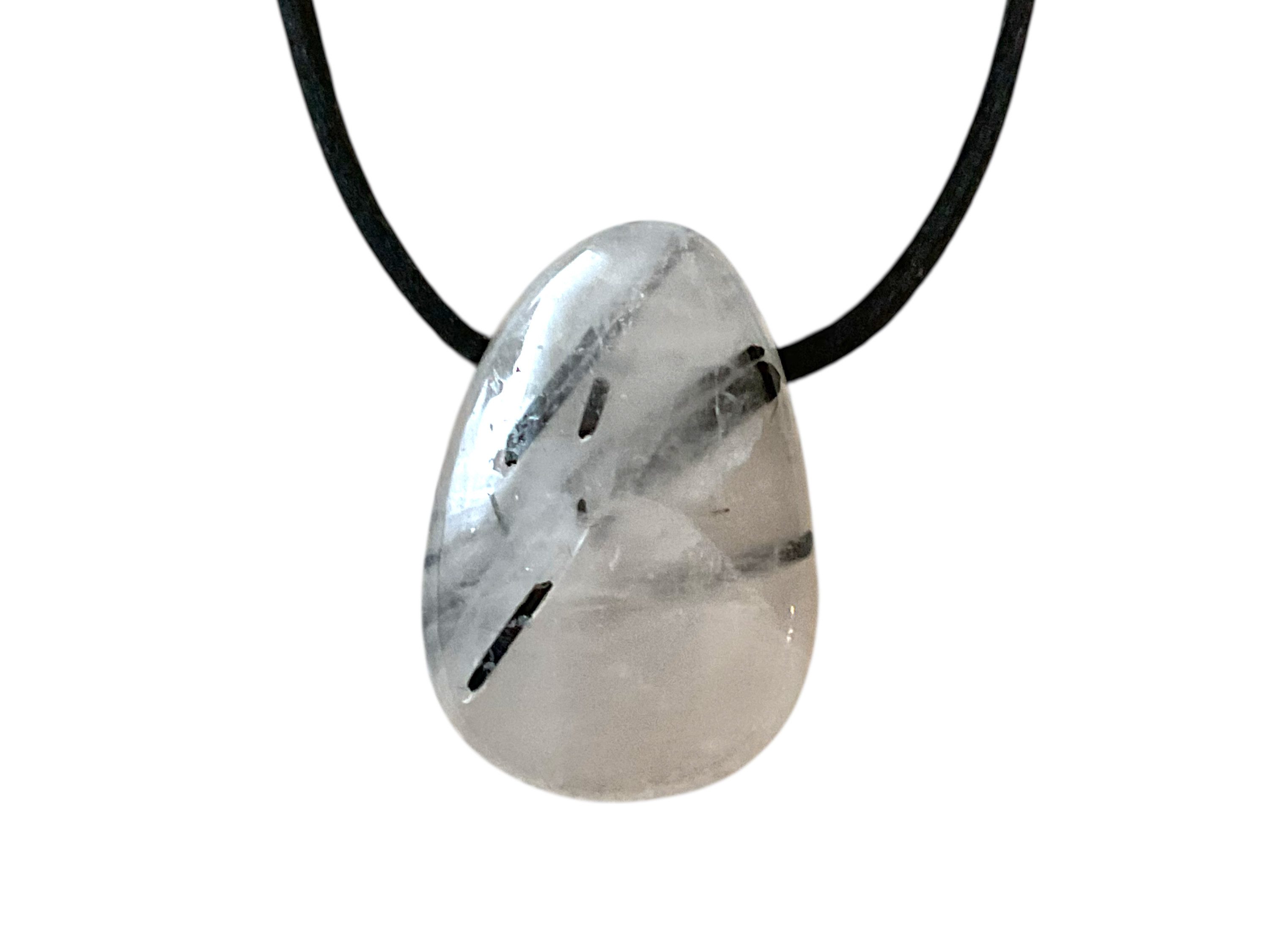 Steinfixx® Amulett Set Edelstein Anhänger aus echtem Turmalinquarz I Tropfenanhänger (beliebter Edelstein, 1-tlg., Handarbeit, Brasilien), incl. 80 cm Wildlederband, Geschenkverpackung