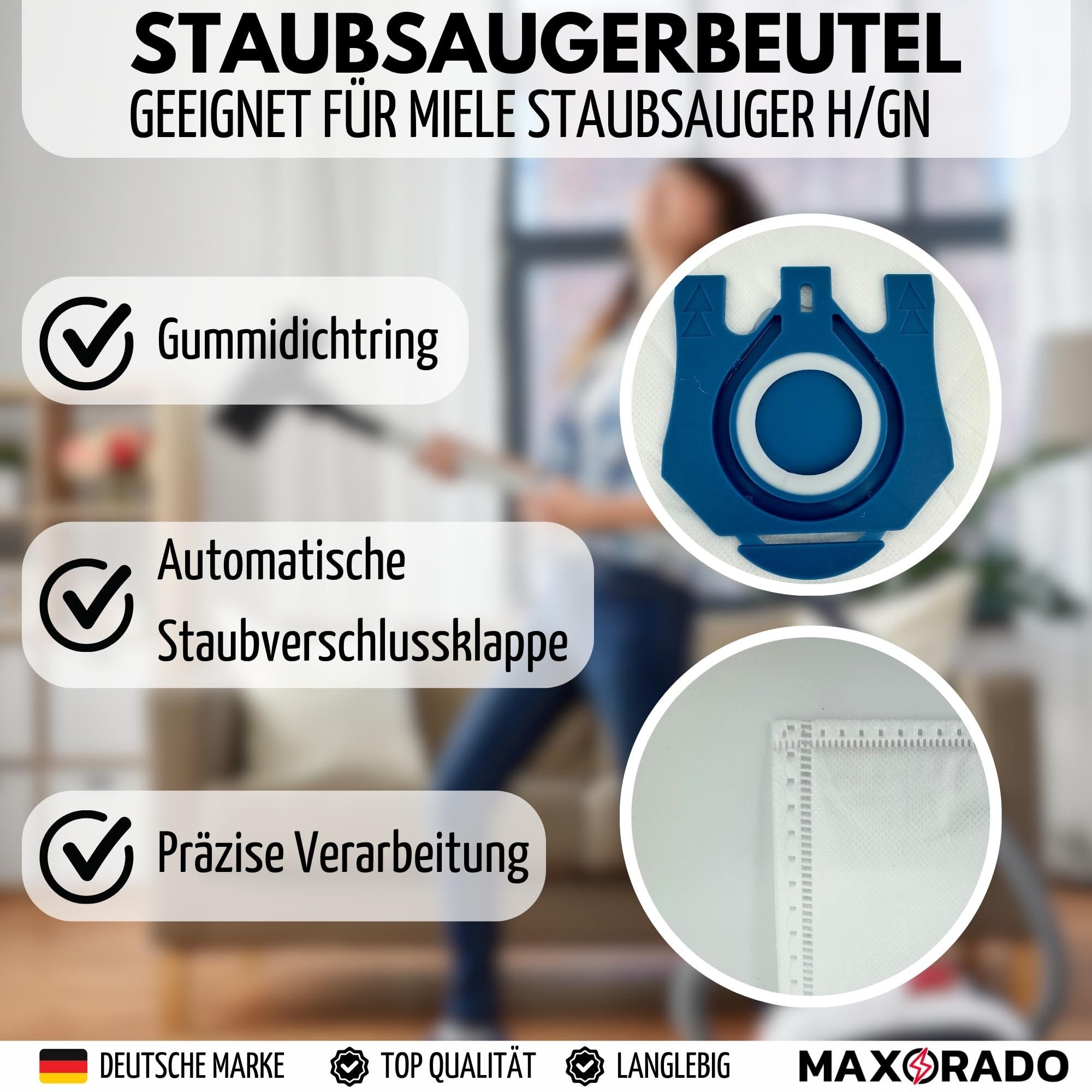 Maxorado Staubsaugerbeutel 30 Staubsaugerbeutel für Miele + 12 Filter Parkett & Co 5000 800 S2511, passend für Miele, 42 St., Sack Staubbeutel Filtertüten Ersatzteile Set